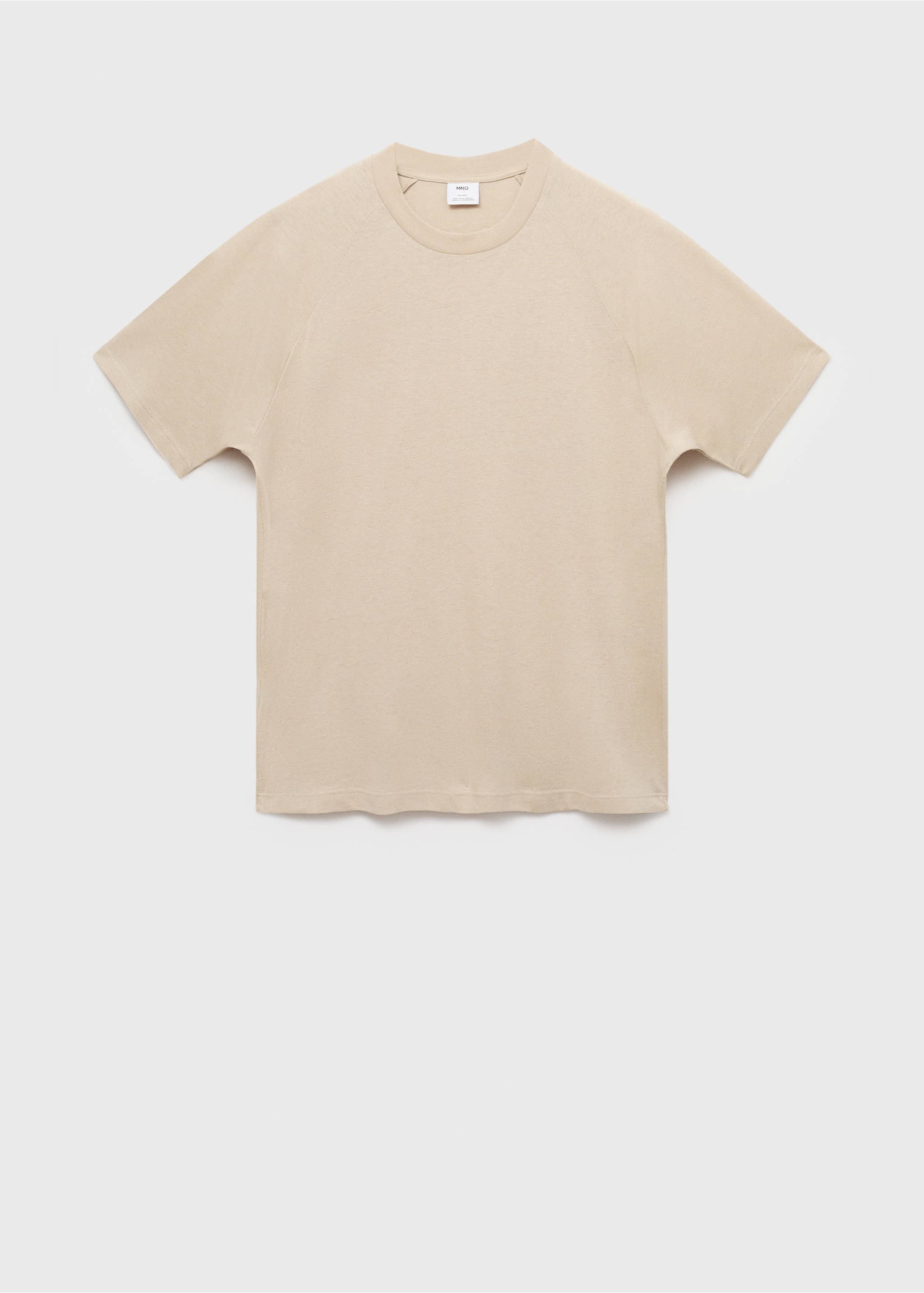 Relaxed-Fit-T-Shirt aus Baumwolle mit Leinen - Artikel ohne Model, Beige. Ref: 17031231-00.