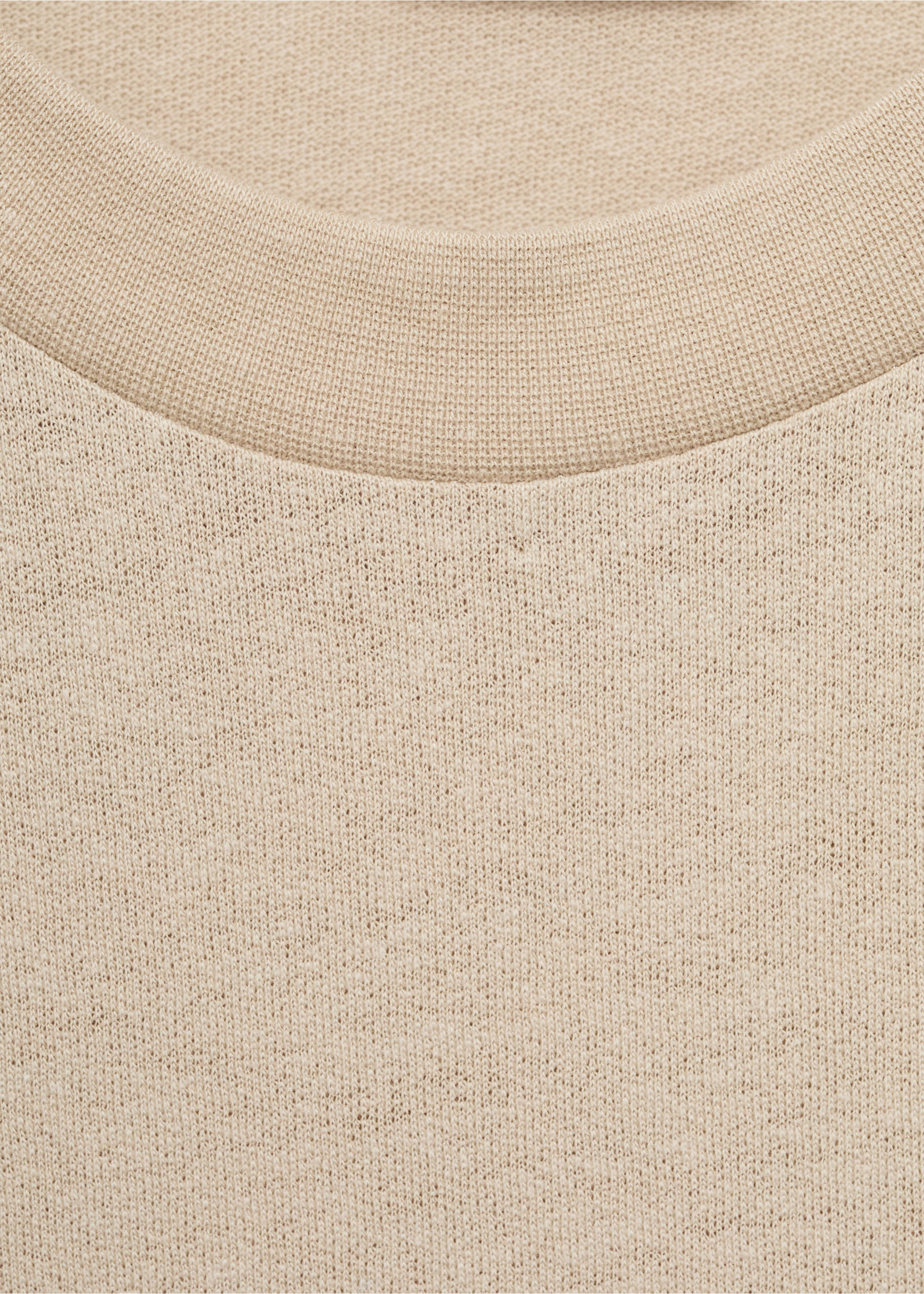 Relaxed-Fit-T-Shirt aus Baumwolle mit Leinen - Detail des Artikels 8, Beige. Ref: 17031231-00.