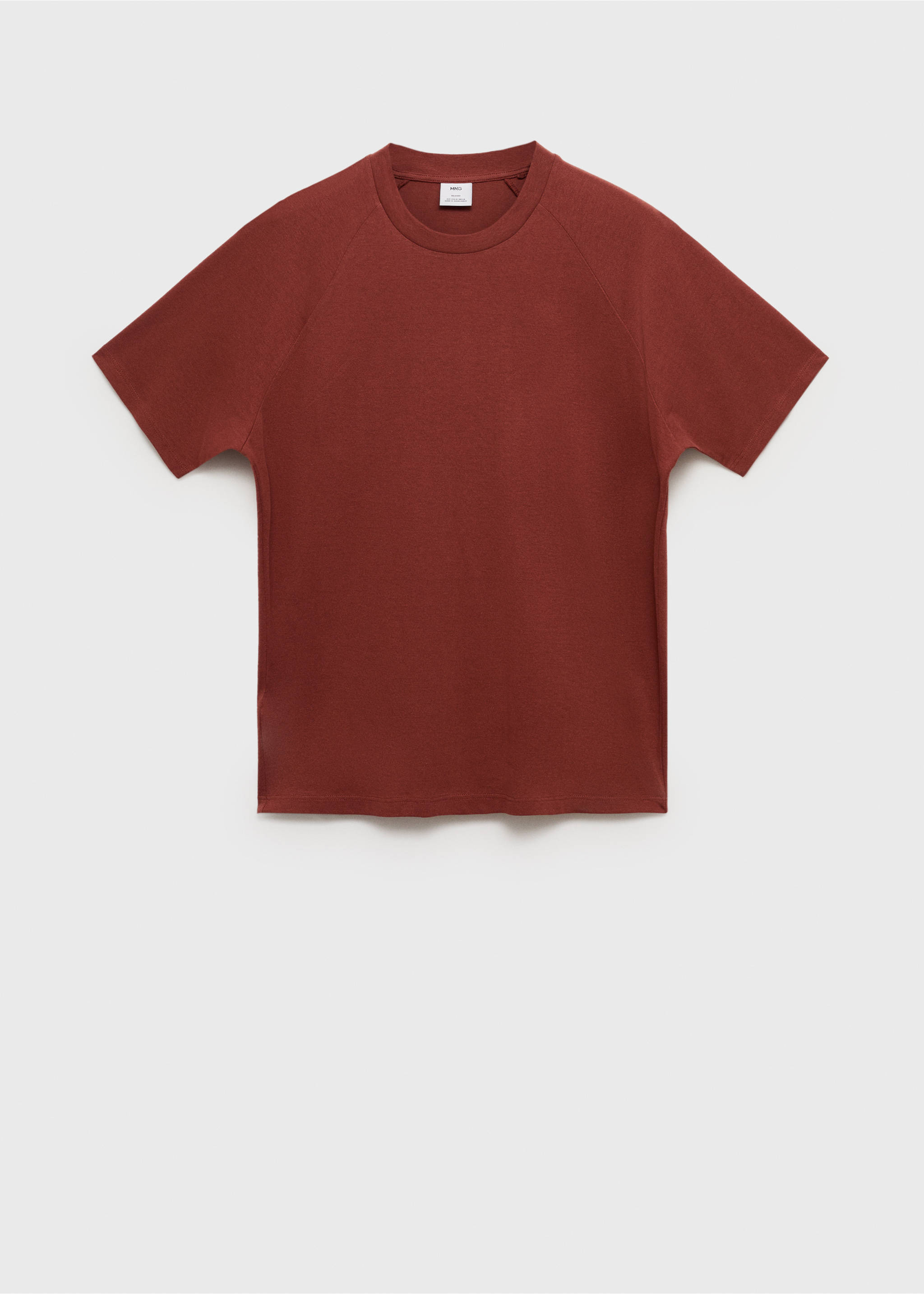 Relaxed-fit T-shirt van een katoen- en linnenblend - Artikel zonder model, Oranjebruin. Ref: 17031231-00.