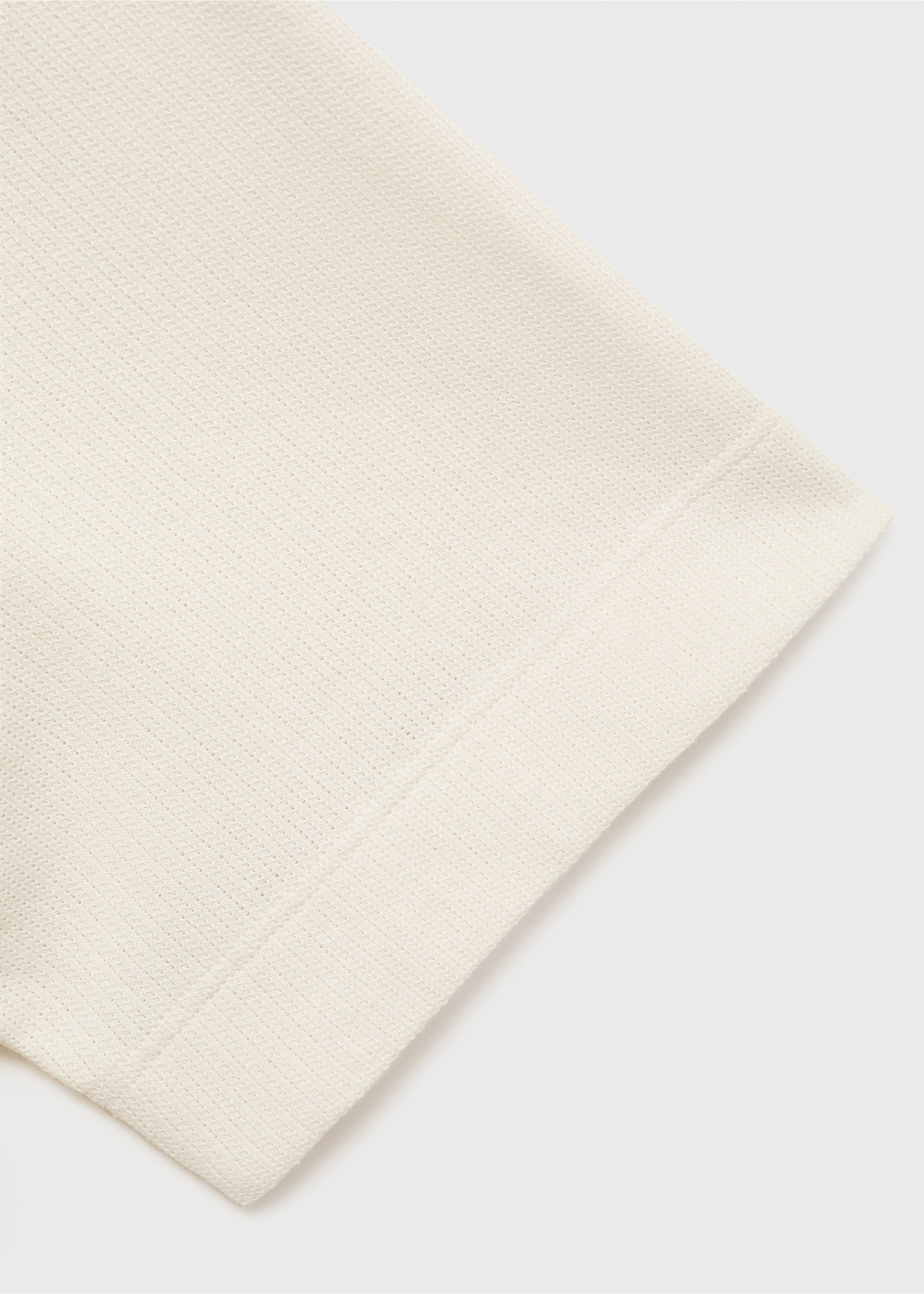 Fine rib-knit polo shirt - Details of the article 0, Ivory White. Ref: 17031232-00.