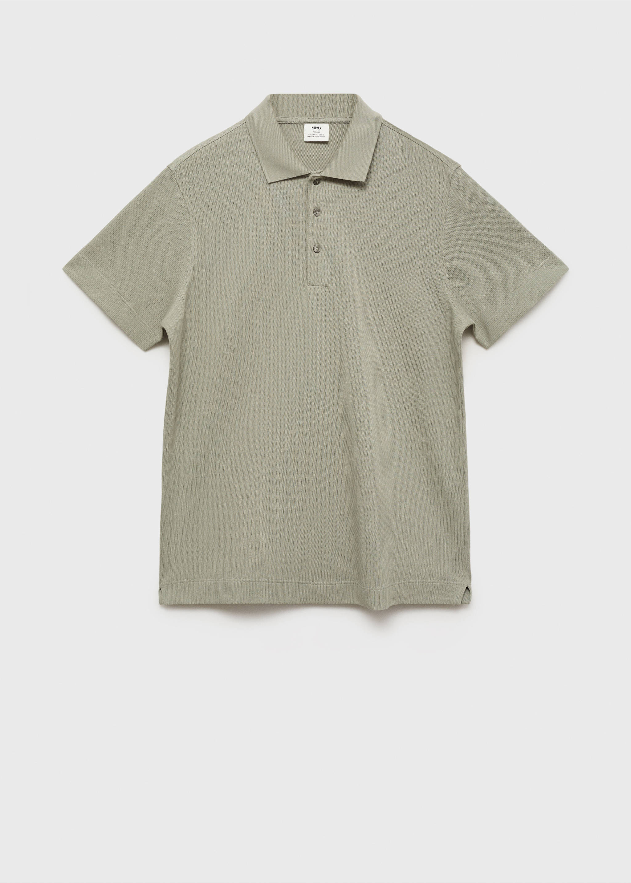 Fine rib-knit polo shirt - Article without model, Mint Green. Ref: 17031232-00.