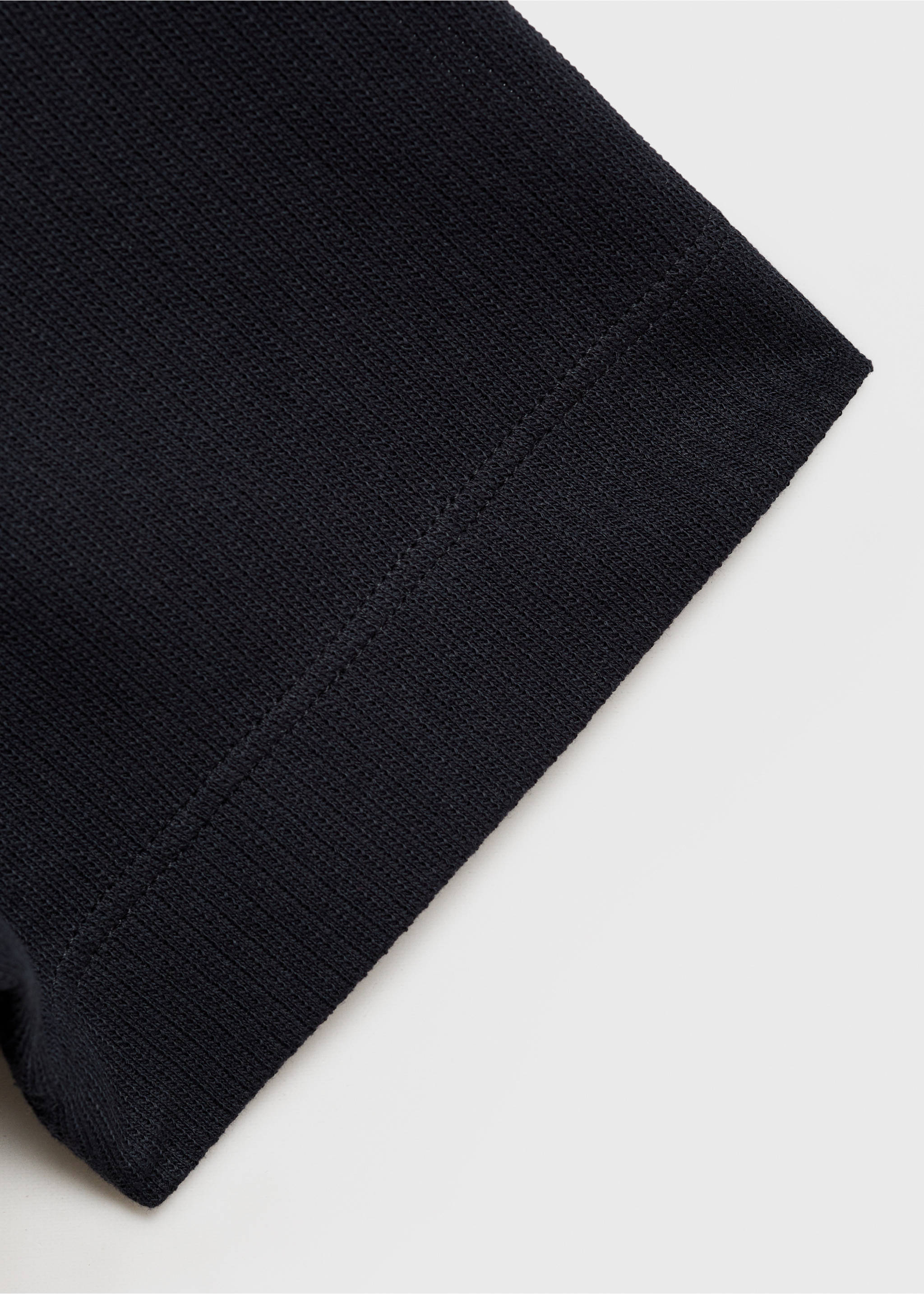 Fine rib-knit polo shirt - Details of the article 0, Navy. Ref: 17031232-00.