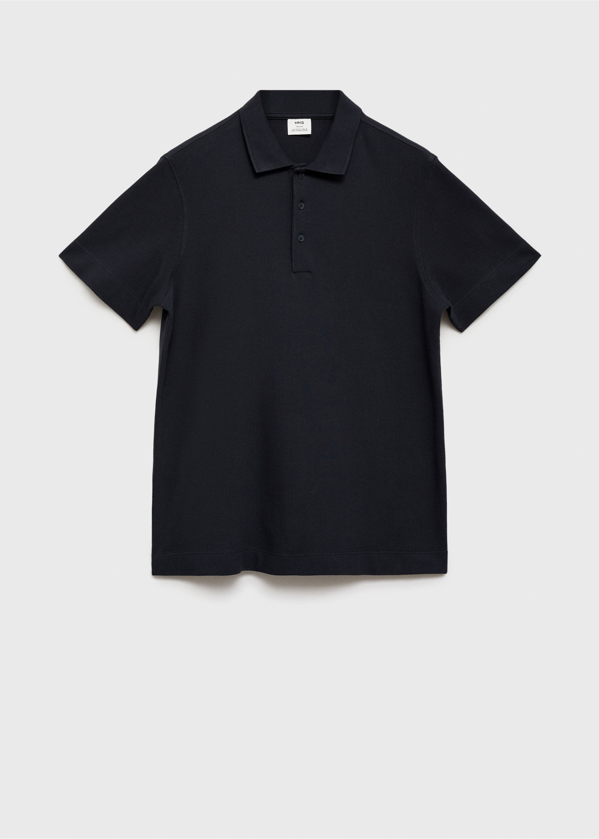 Fine rib-knit polo shirt - Article without model, Navy. Ref: 17031232-00.