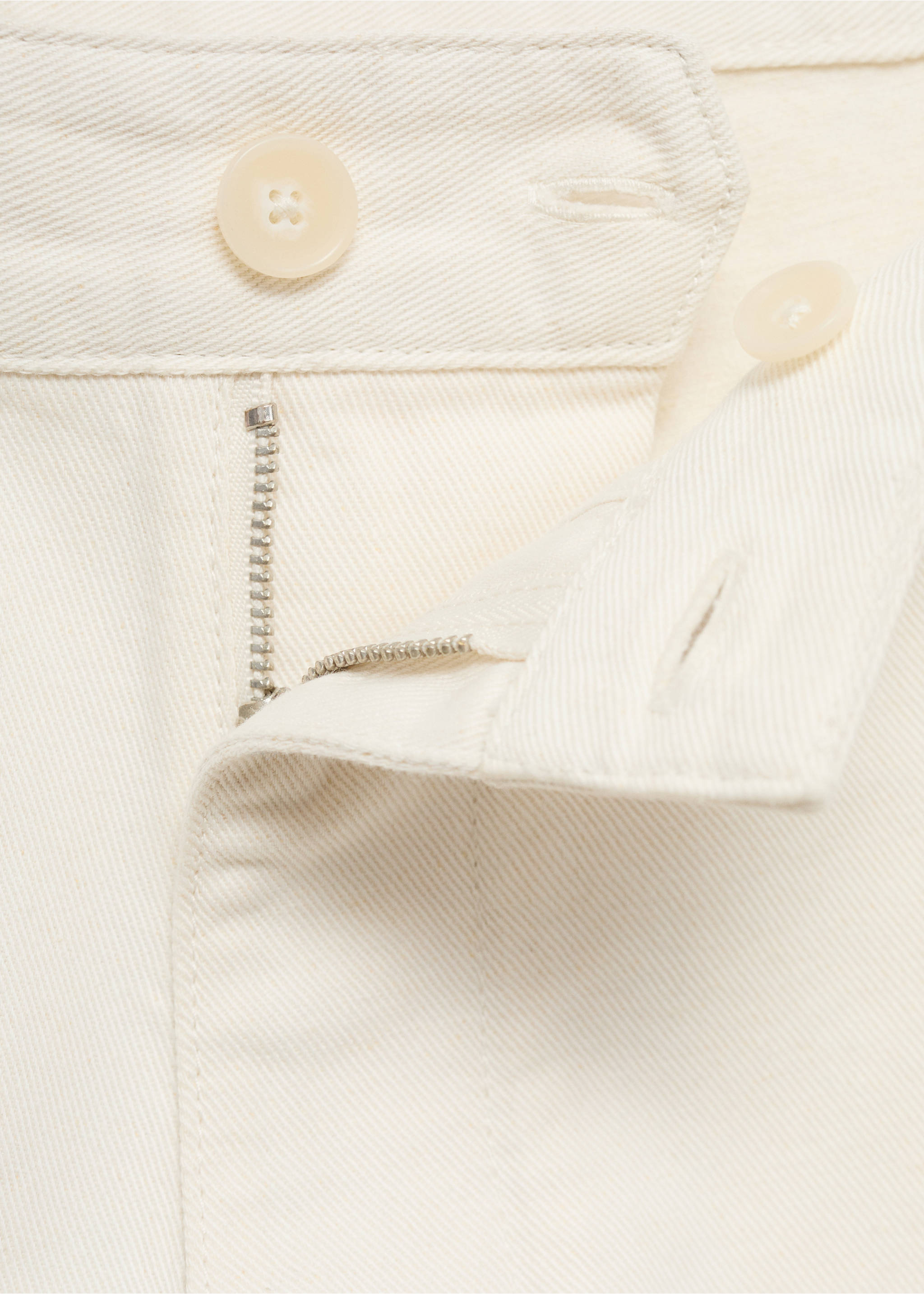 Jean en coton et lin regular-fit - Détail de l'article 8, Blanc cassé. Ref: 17031233-00.