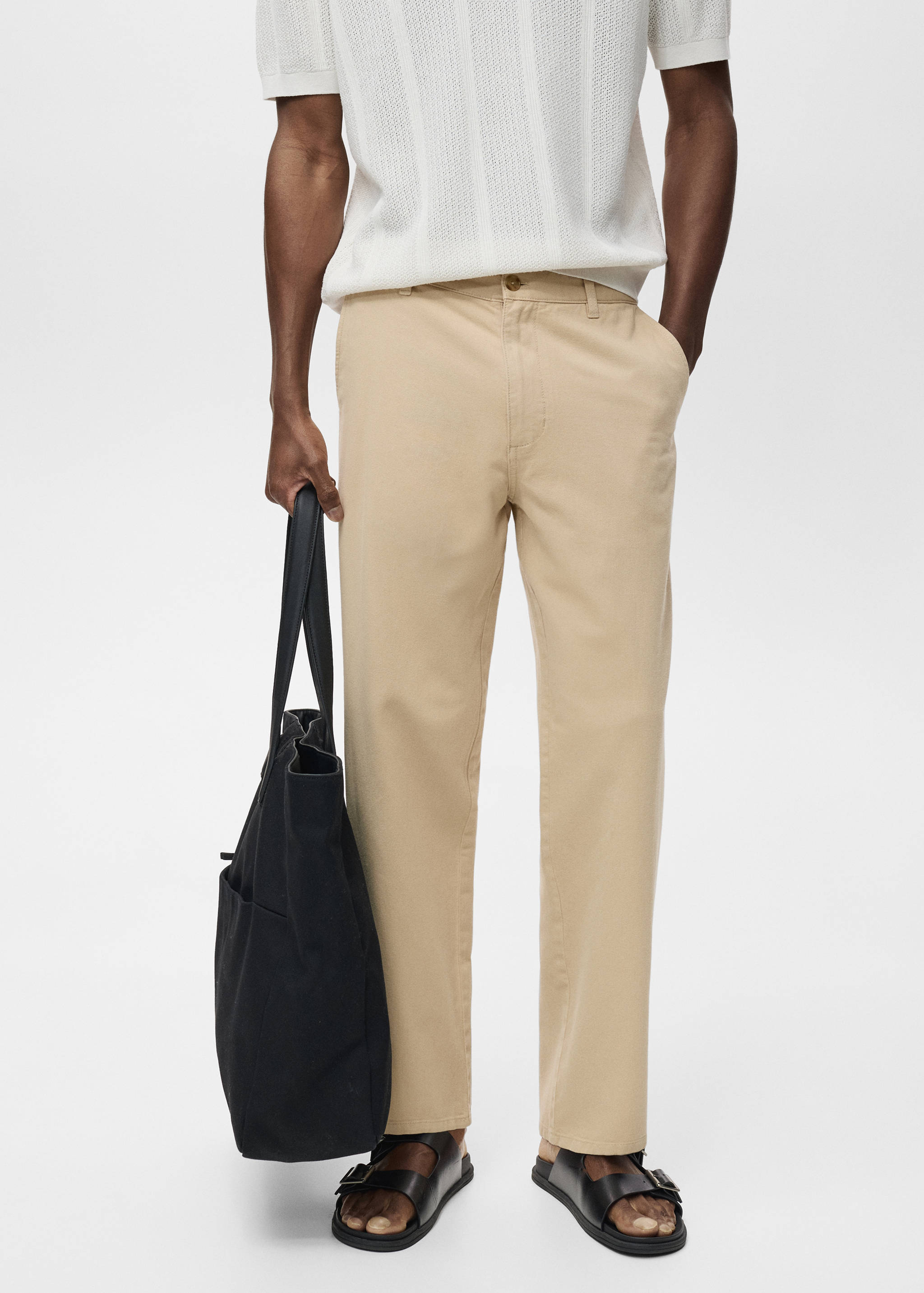 Jean en coton et lin regular-fit - Plan moyen