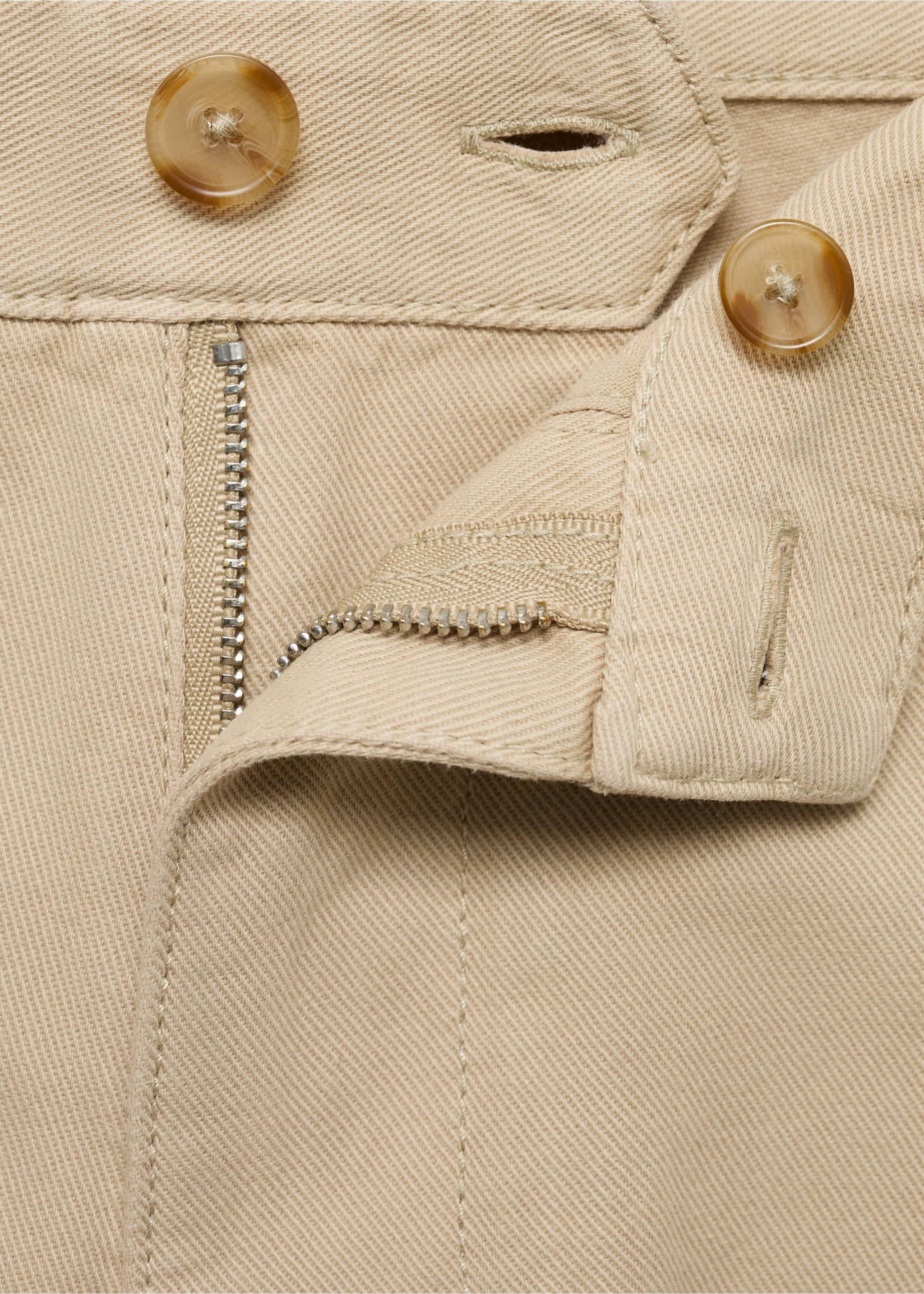 Regular-fit jeans made from a cotton-linen blend - Details of the article 8, Beige. Ref: 17031233-00.