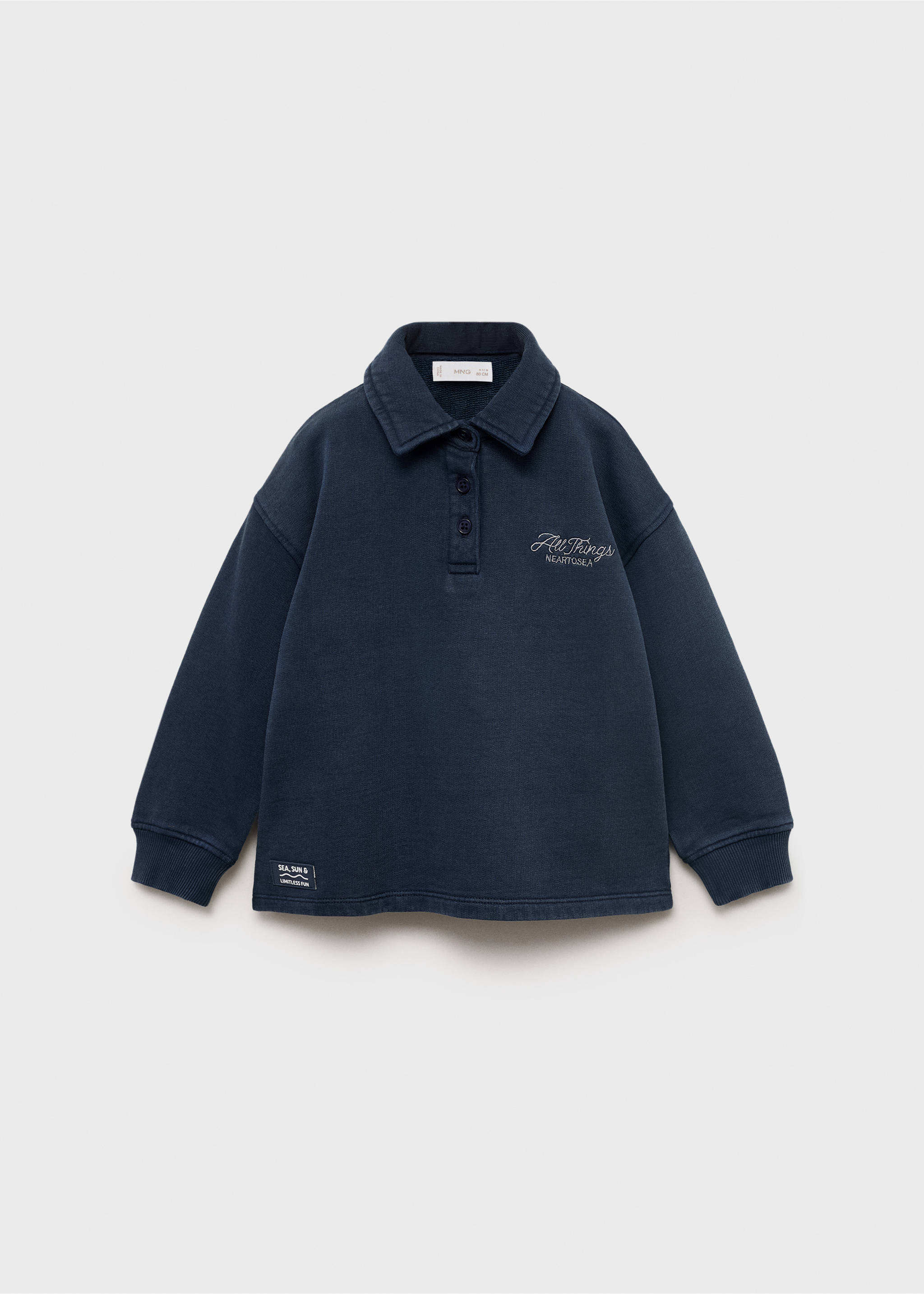 Polo-neck sweatshirt - Article without model, Dark Navy. Ref: 17031234-00.