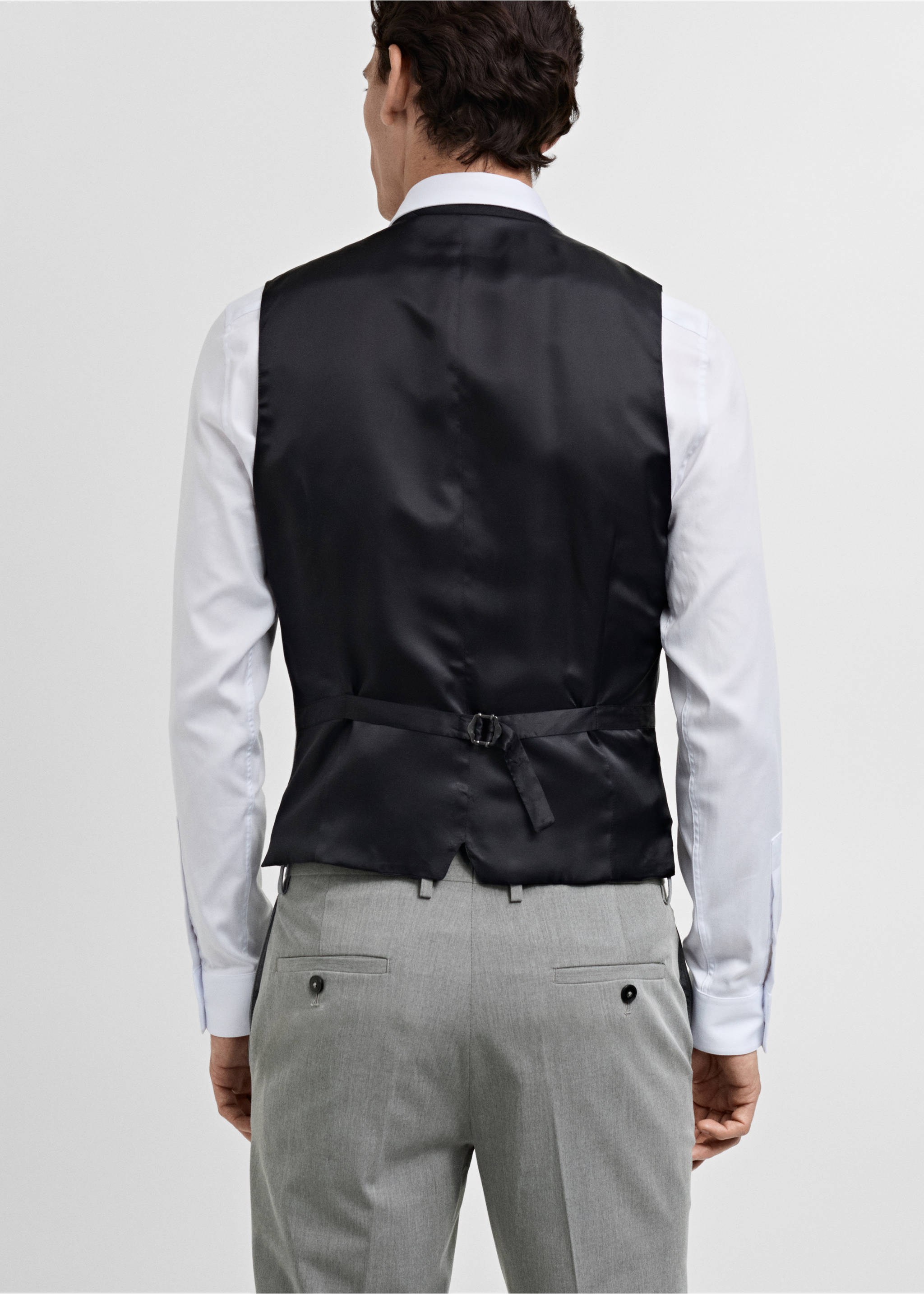 Paris super slim-fit suit waistcoat - Reverse of the article, Grey. Ref: 17031237-00.