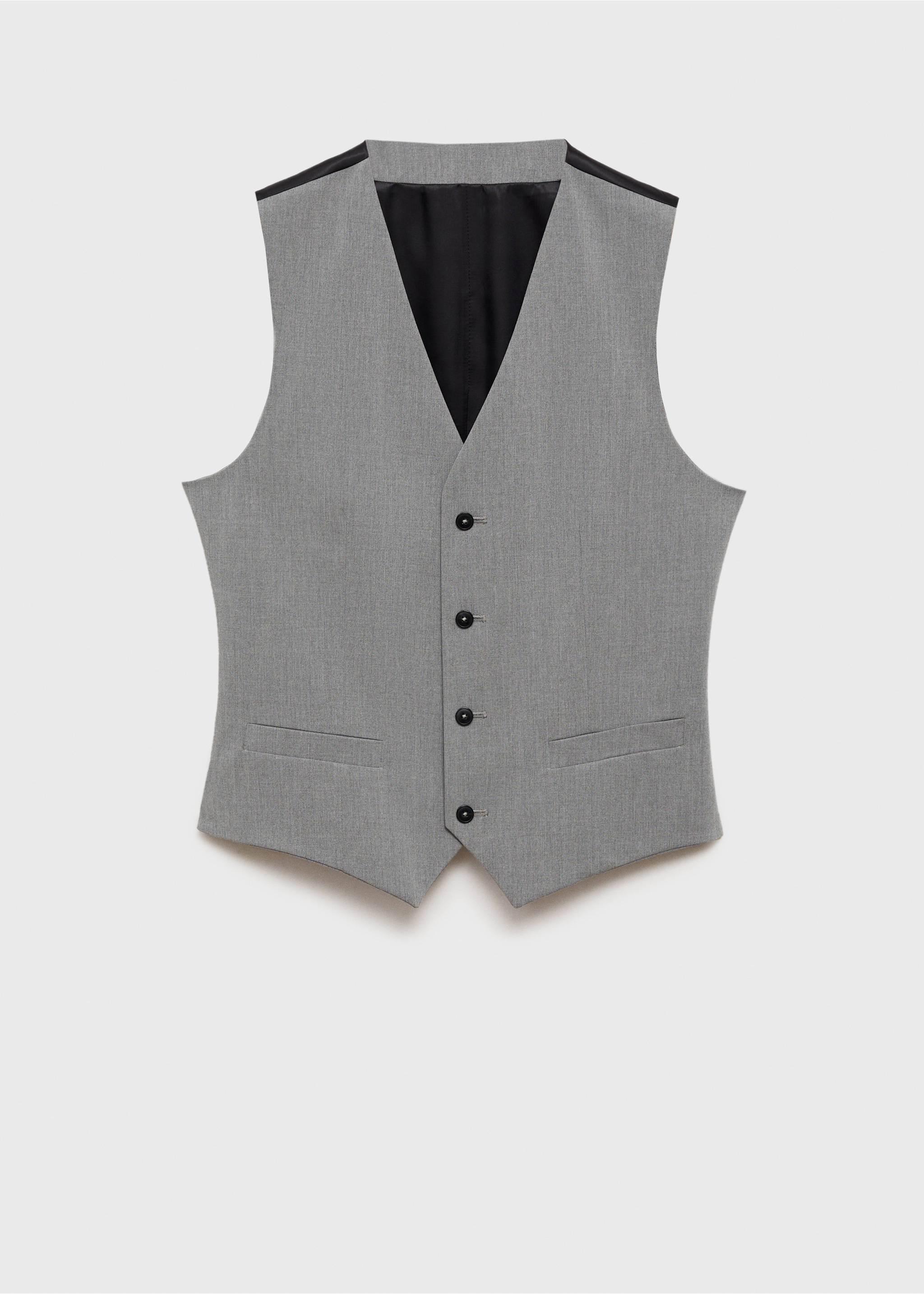 Paris super slim-fit suit waistcoat - Article without model, Grey. Ref: 17031237-00.