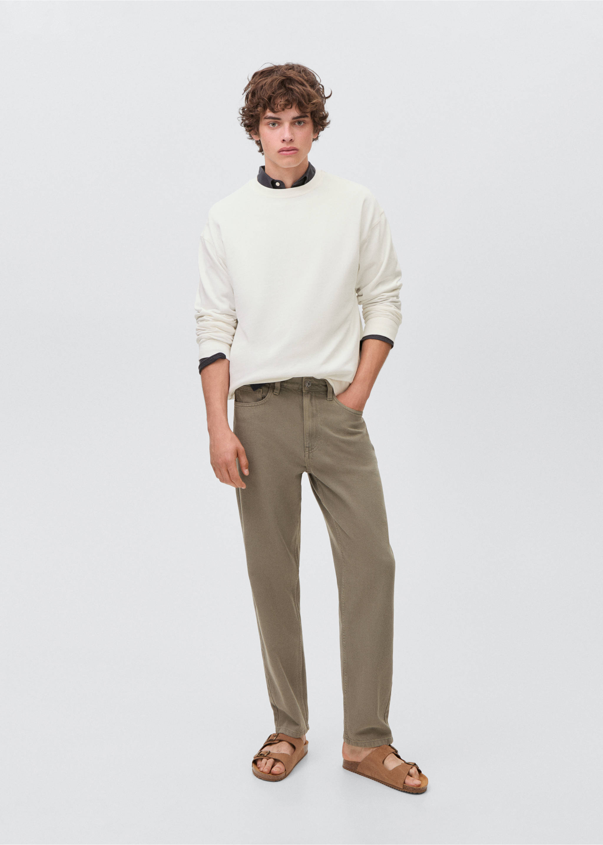 Basic cotton sweater - General plane, Off White. Ref: 17031238-00.