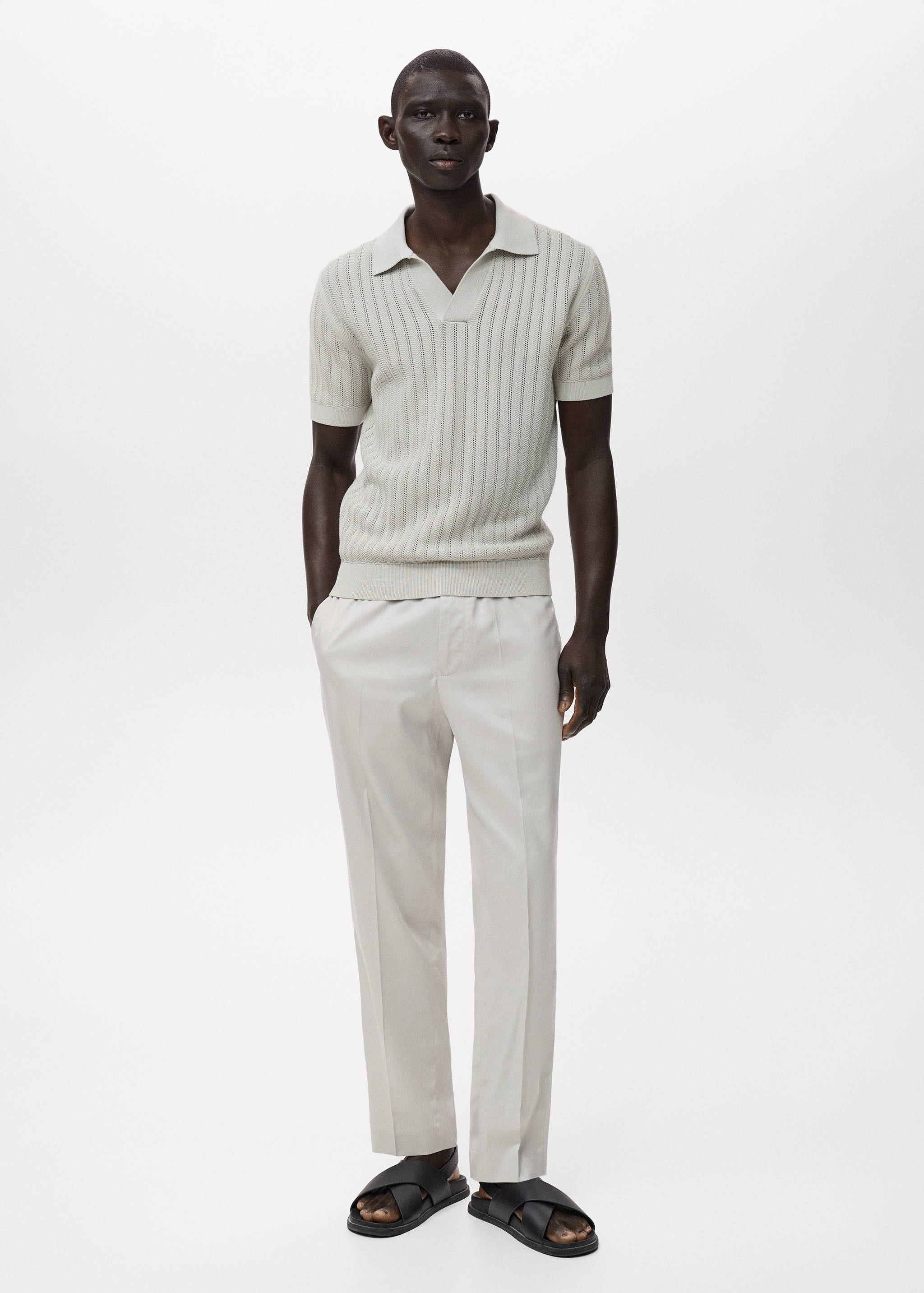 Polo maille fine chevrons - Plan général