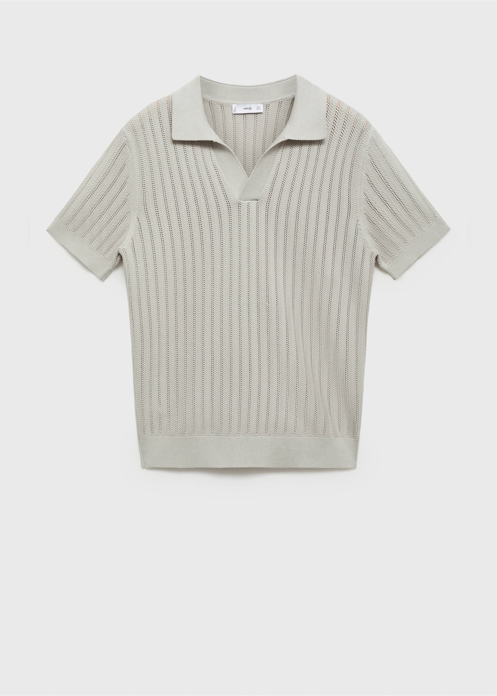 Polo maille fine chevrons - Article sans modèle, Gris glacé. Ref: 17031243-00.