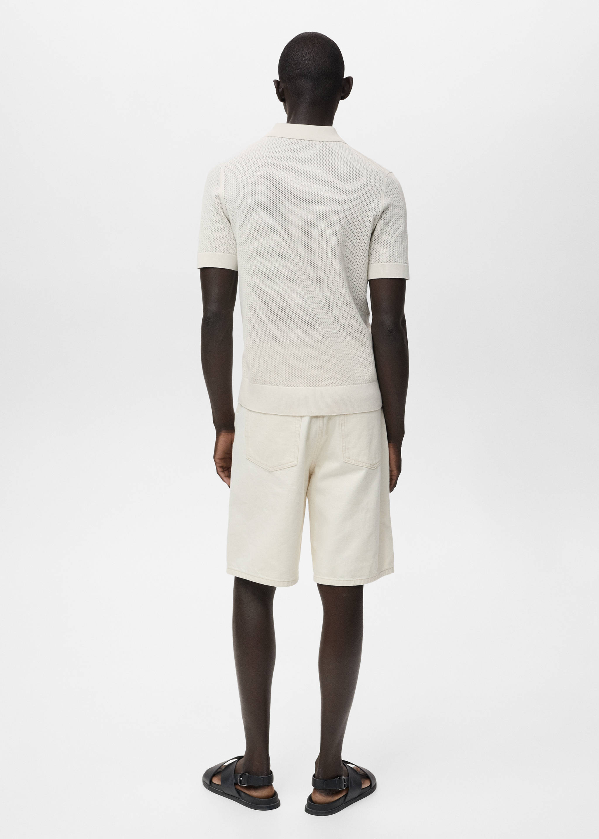 Polo maille ajourée coton - Verso de l’article