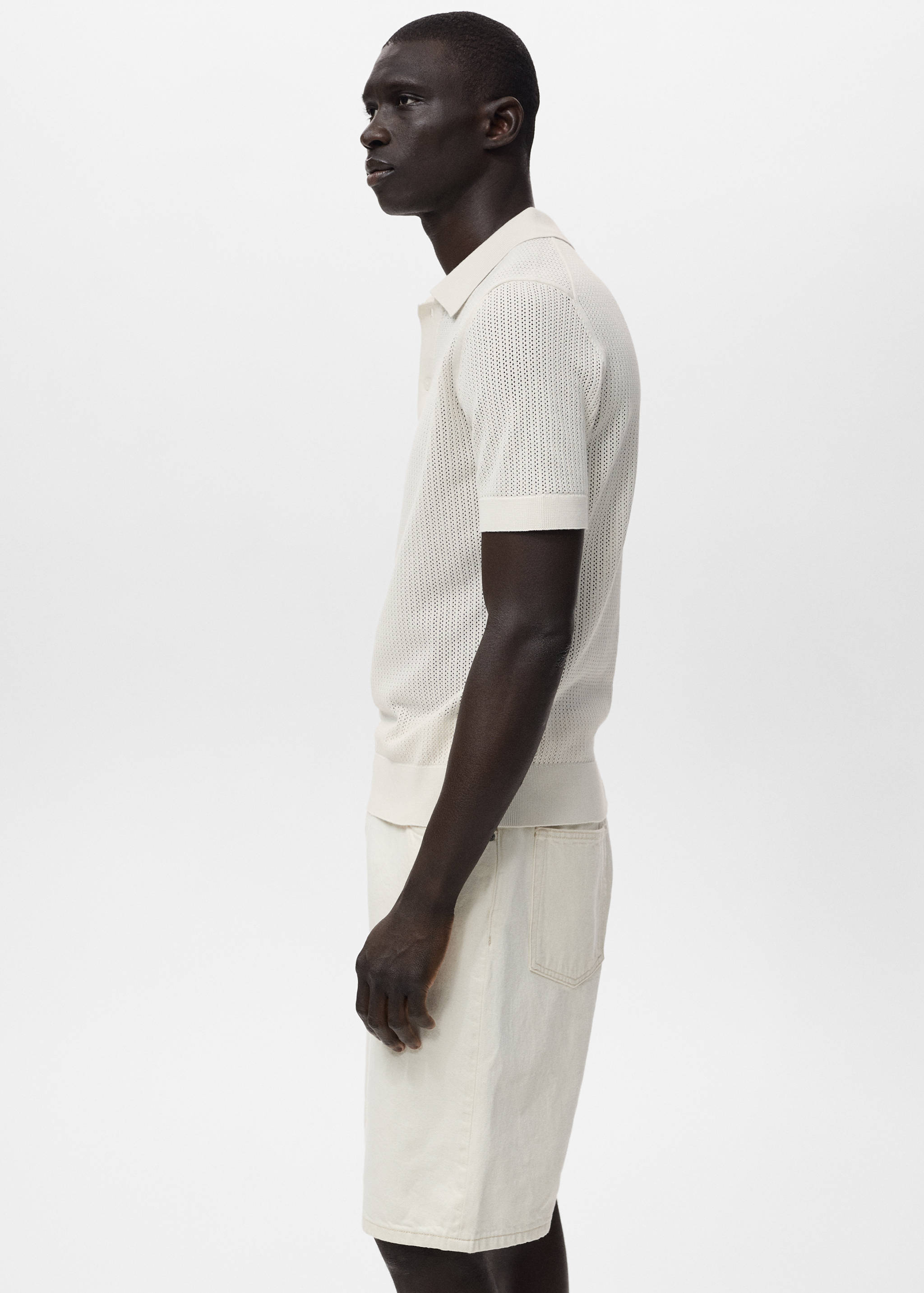 Polo maille ajourée coton - Détail de l'article 2