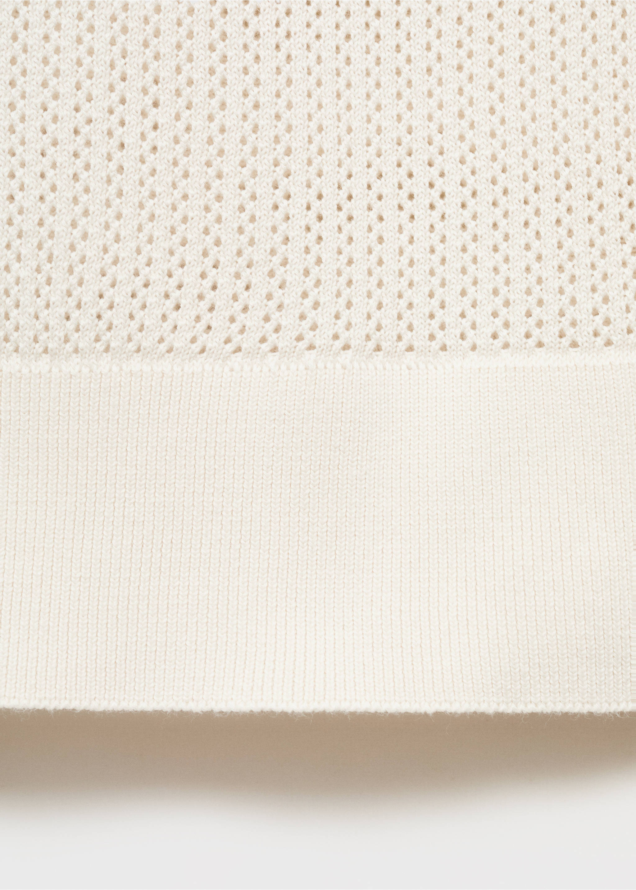 Polo maille ajourée coton - Détail de l'article 0, Blanc cassé. Ref: 17031244-00.