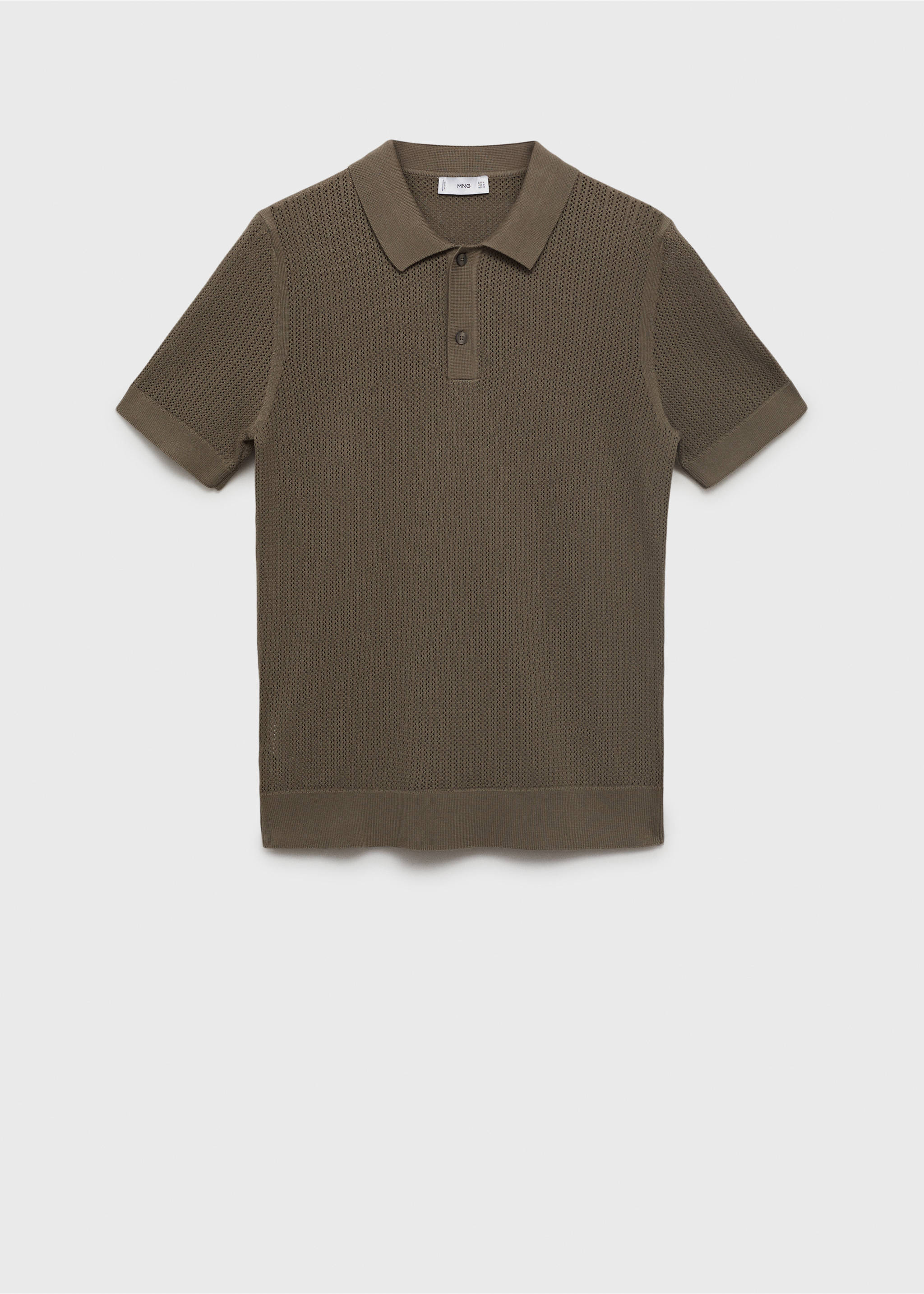 Polo maille ajourée coton - Article sans modèle, Vert foncé. Ref: 17031244-00.