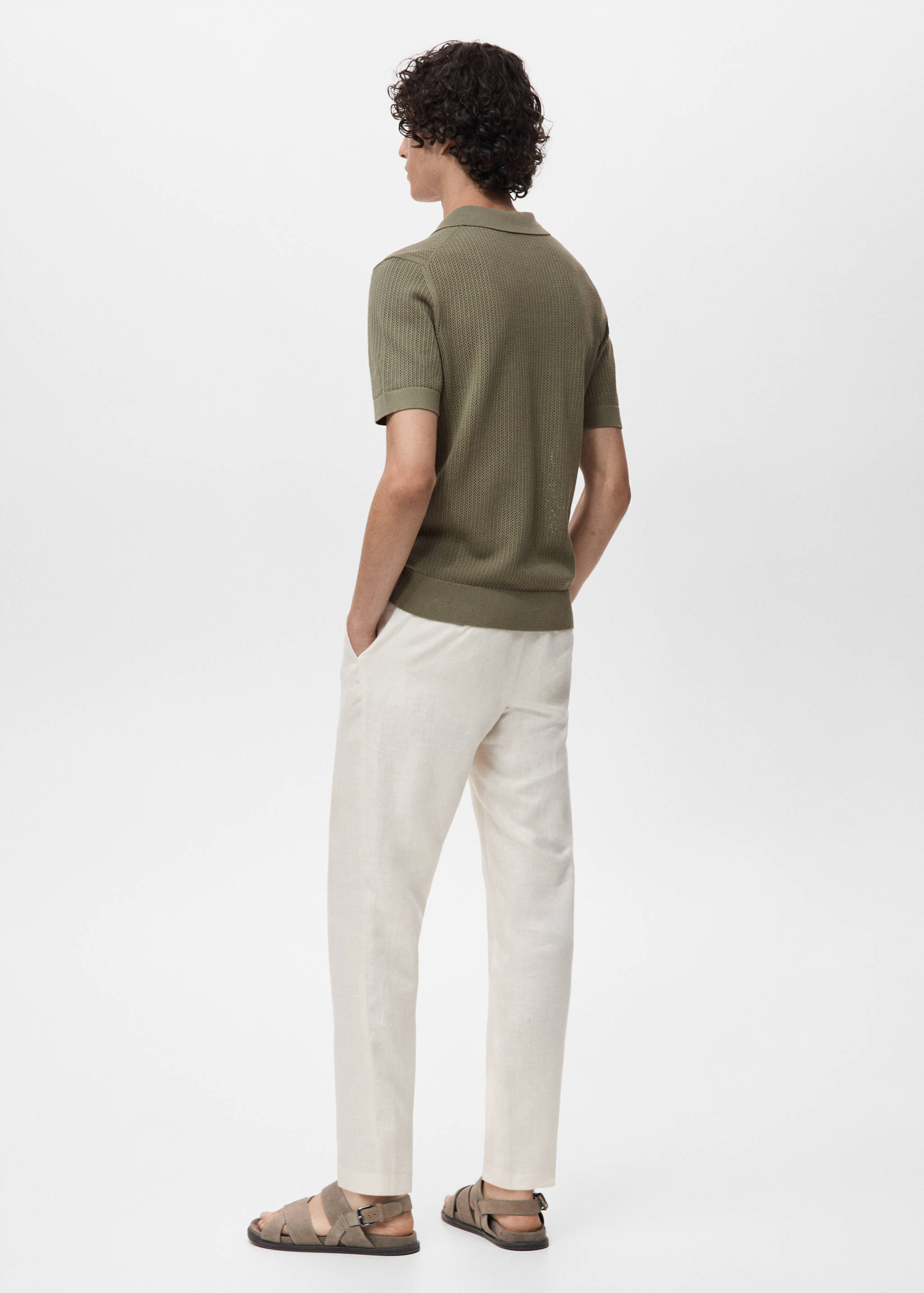Polo maille ajourée coton - Verso de l’article