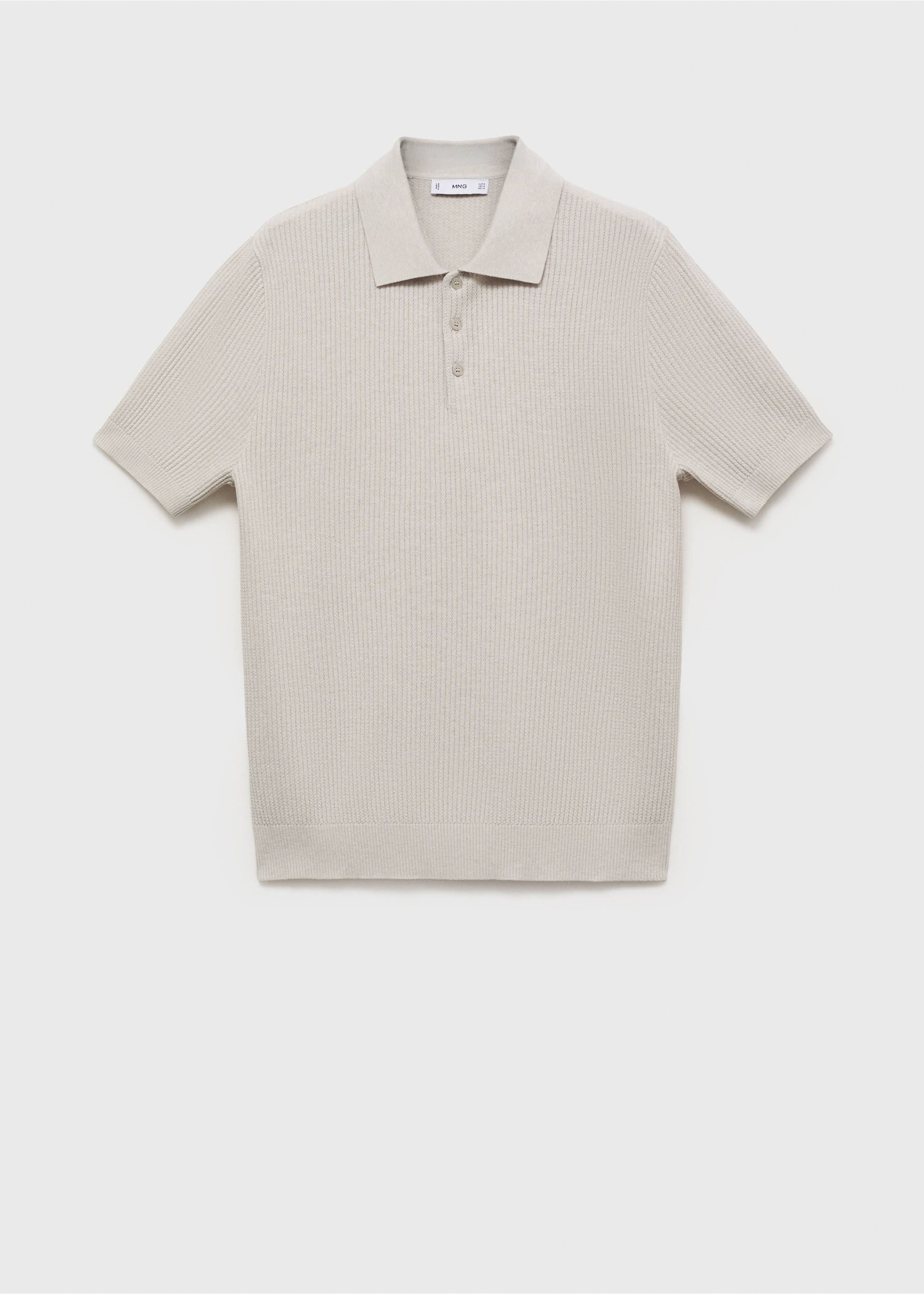 Polo maille côtelée - Article sans modèle, Gris glacé. Ref: 17031246-00.