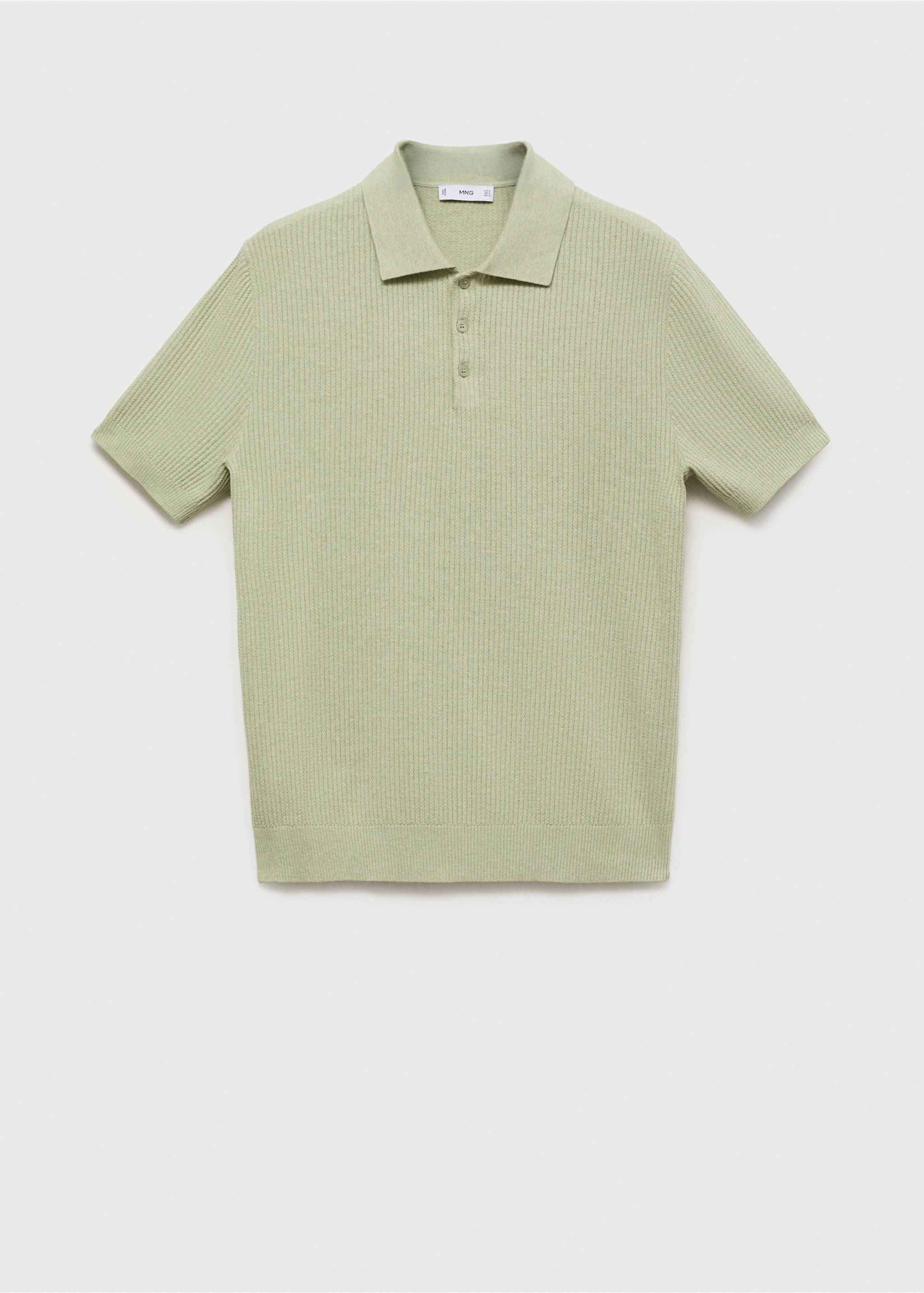 Polo maille côtelée - Article sans modèle, Vert pomme. Ref: 17031246-00.