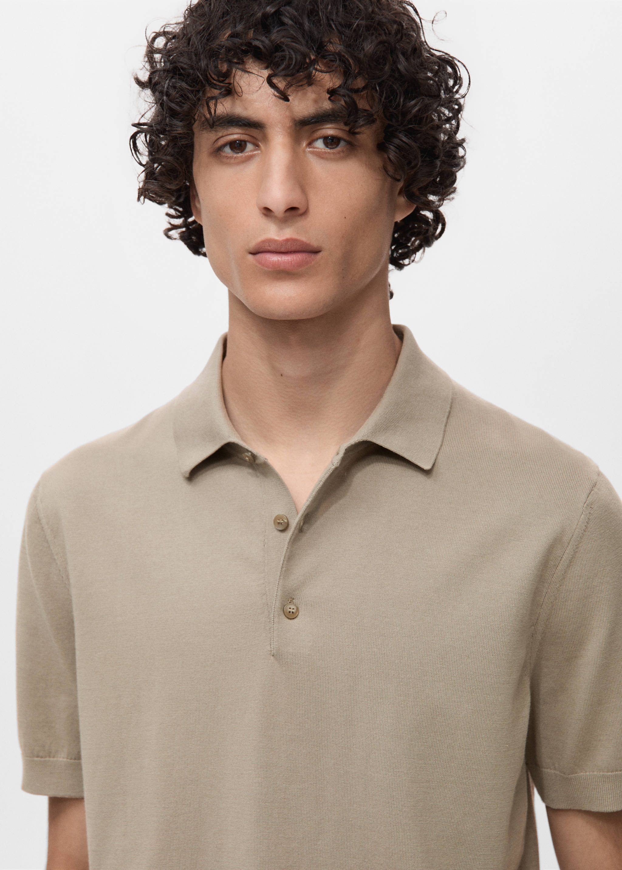 100% cotton fine-knit polo shirt - Details of the article 1