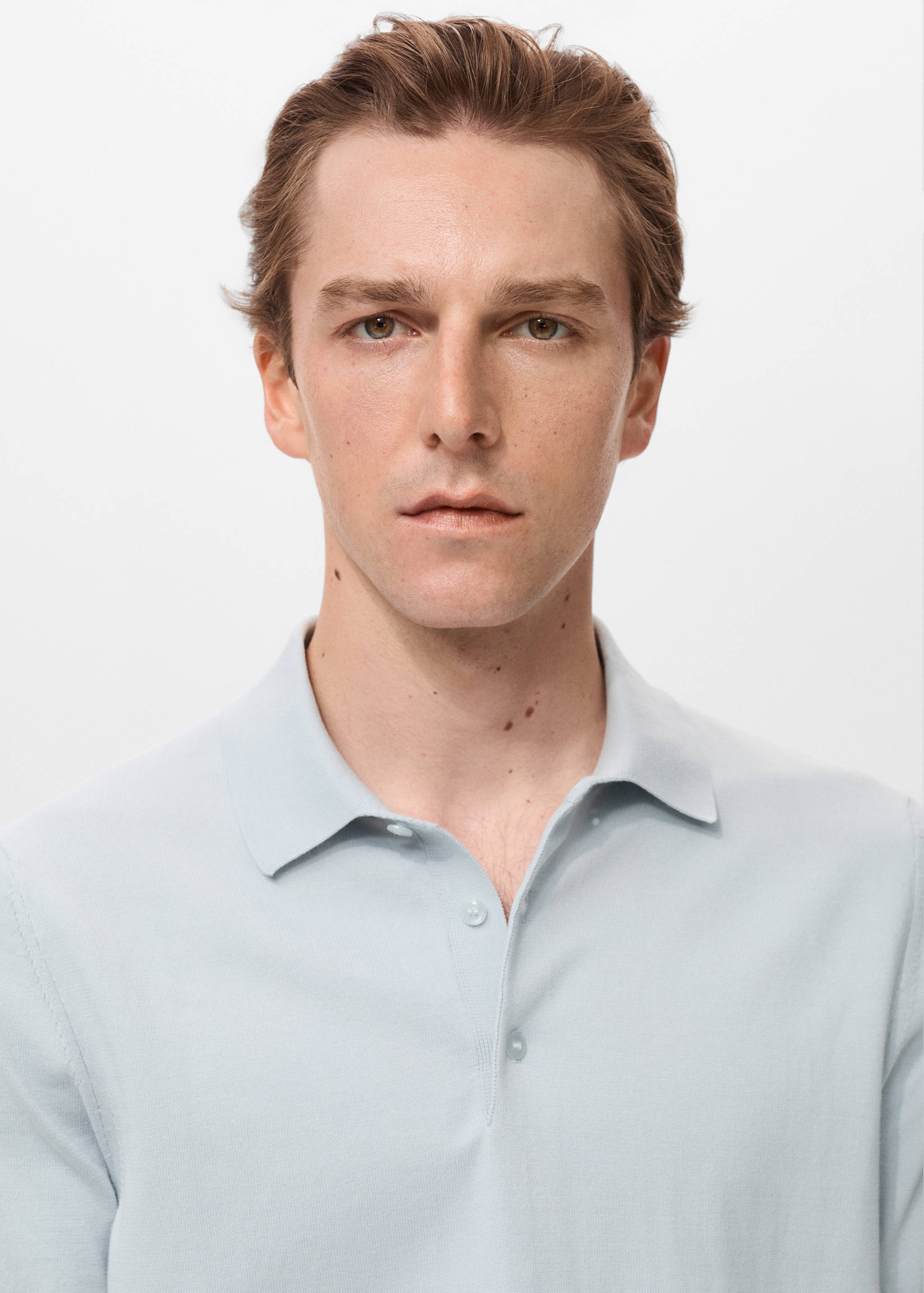 100% cotton fine-knit polo shirt - Details of the article 1