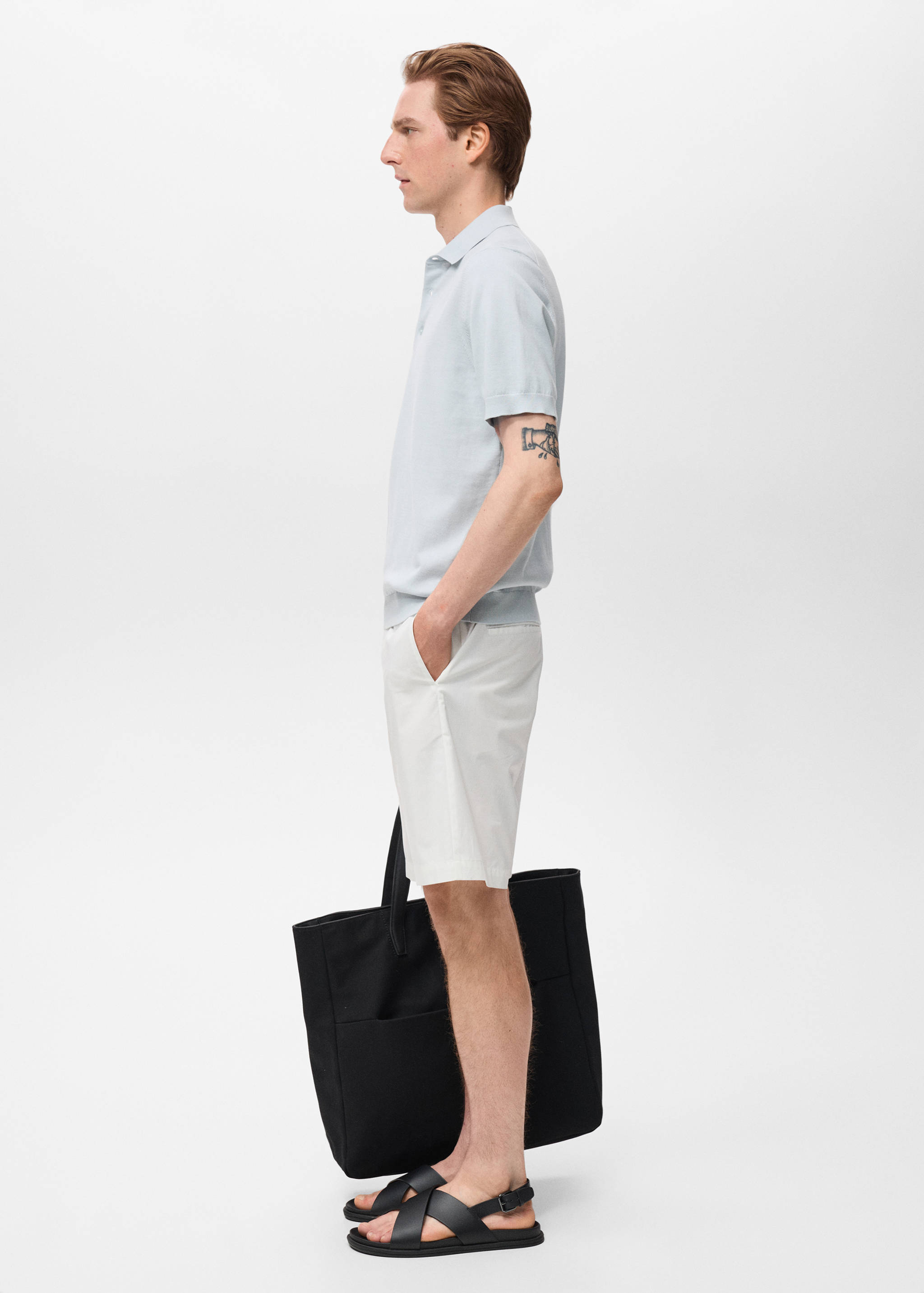 100% cotton fine-knit polo shirt - Details of the article 2