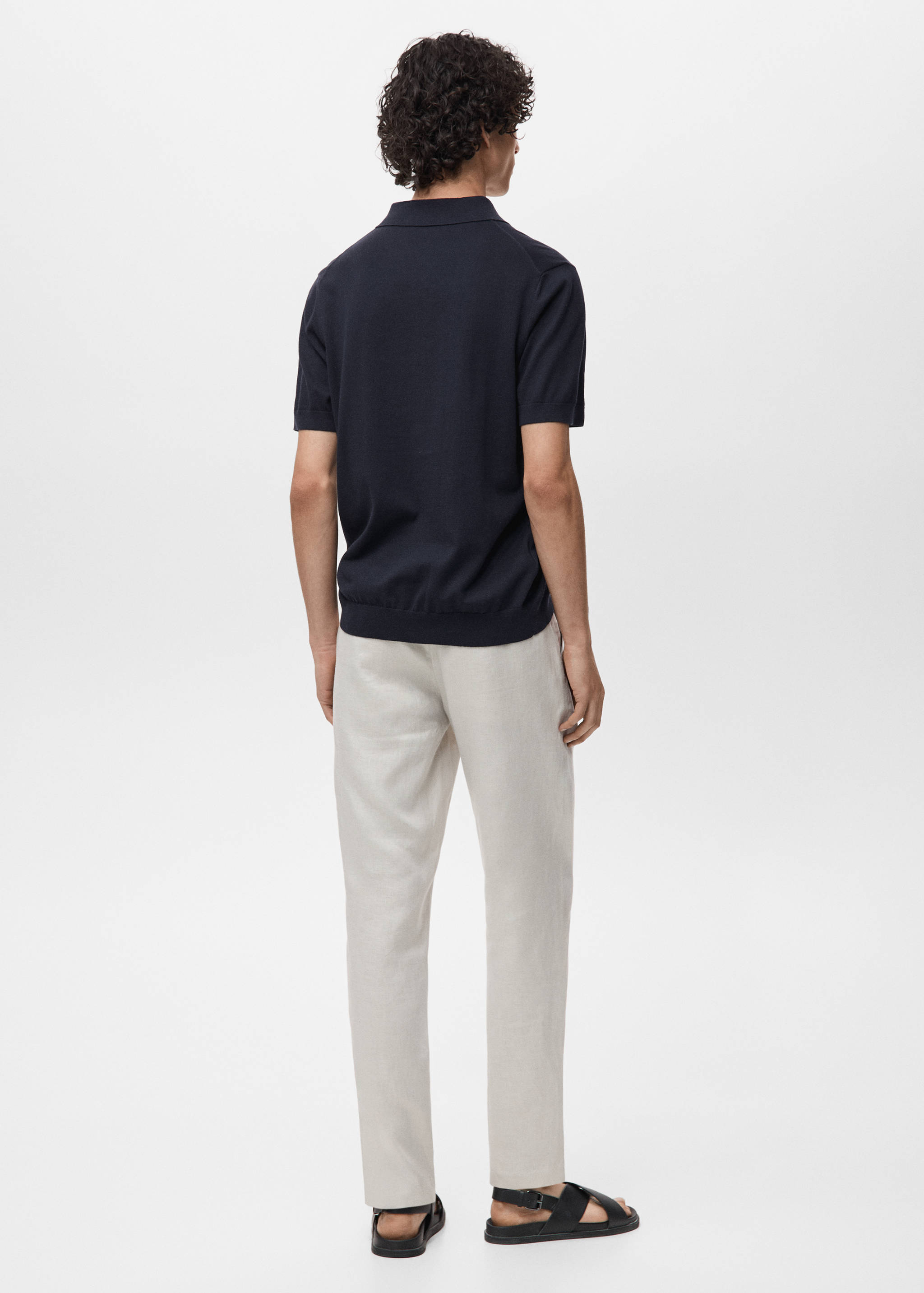 100% cotton fine-knit polo shirt - Reverse of the article