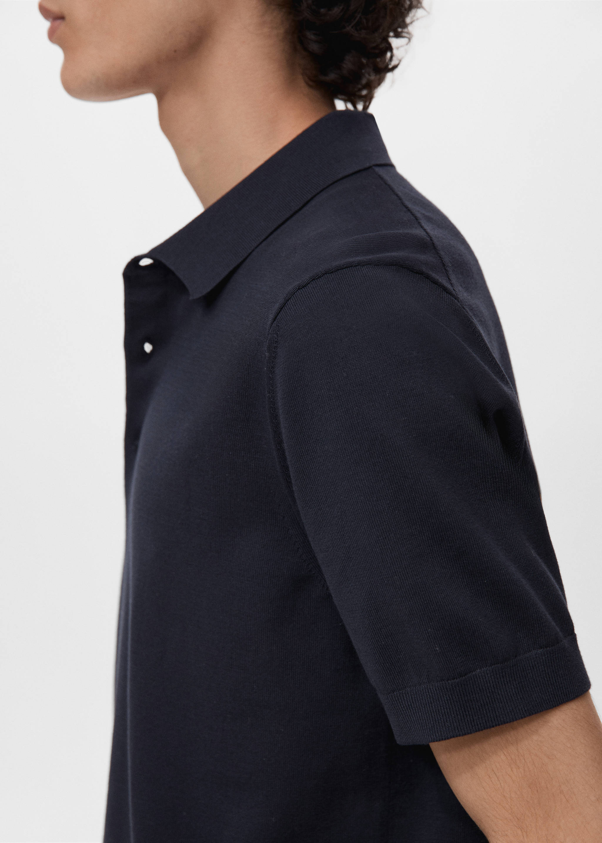 100% cotton fine-knit polo shirt - Details of the article 1