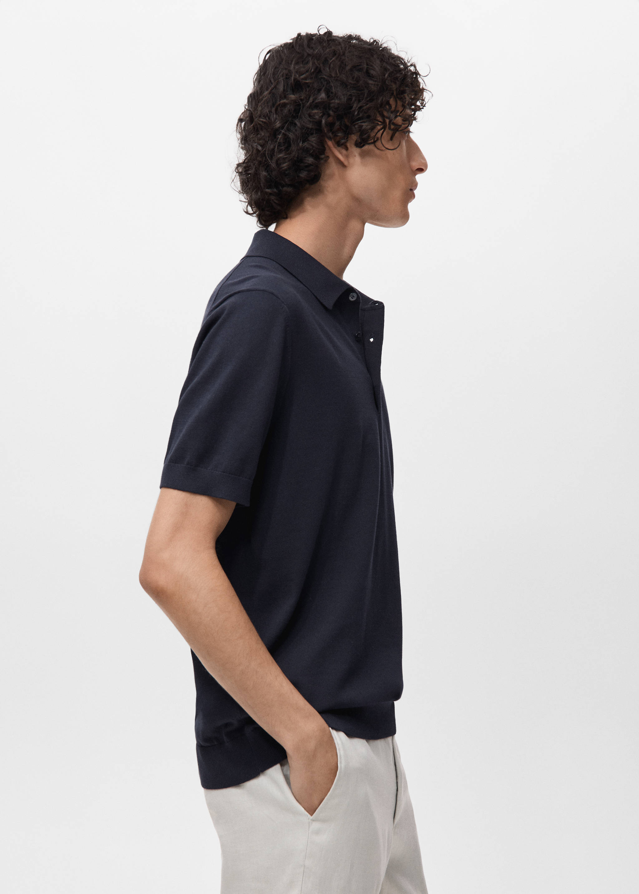 100% cotton fine-knit polo shirt - Details of the article 2
