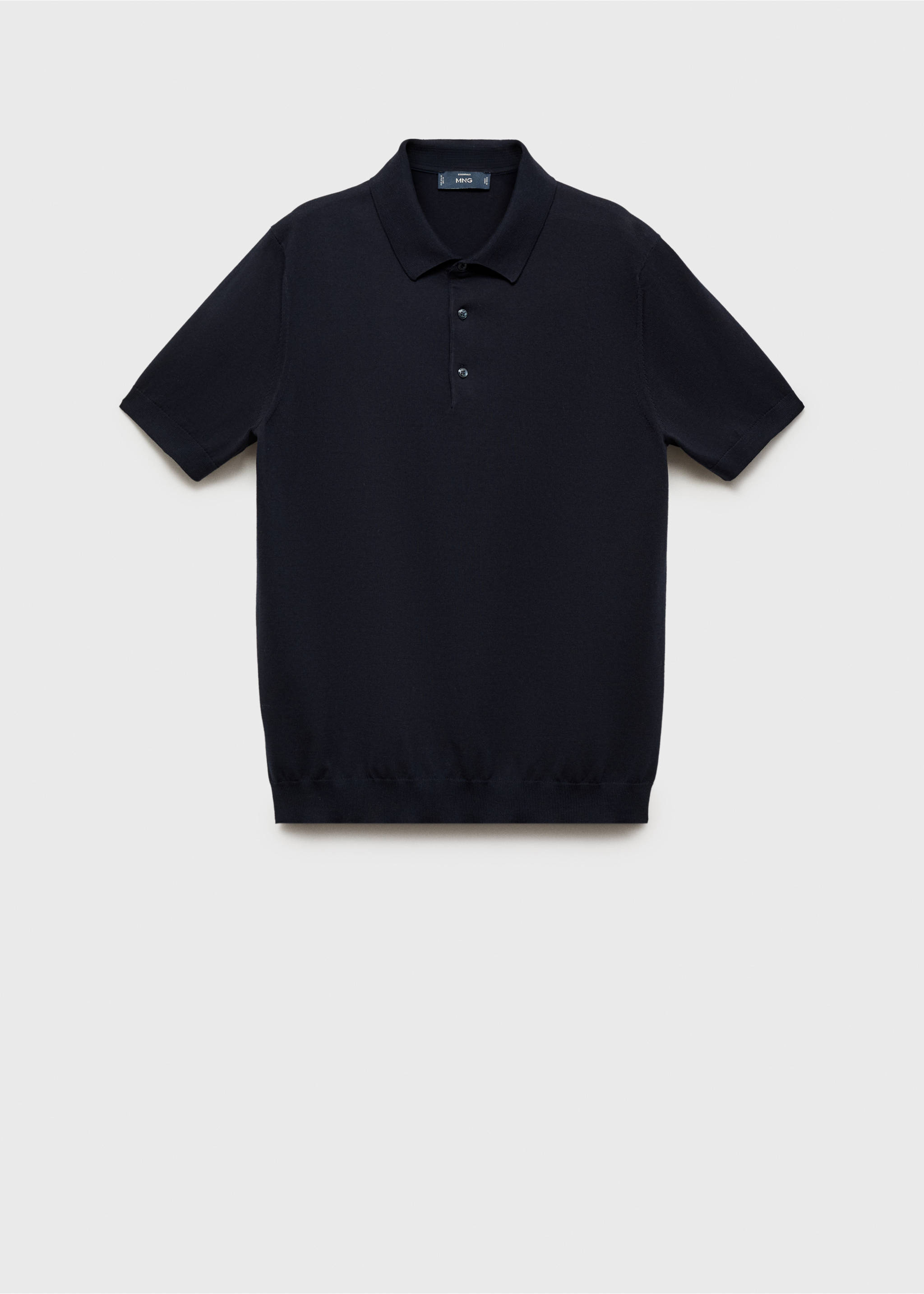 100% cotton fine-knit polo shirt - Article without model, Night Blue. Ref: 17031248-00.