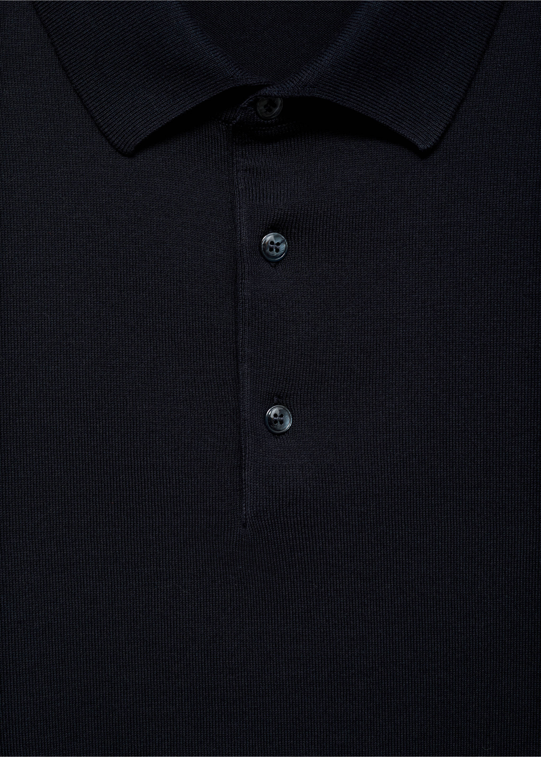 100% cotton fine-knit polo shirt - Details of the article 8, Night Blue. Ref: 17031248-00.