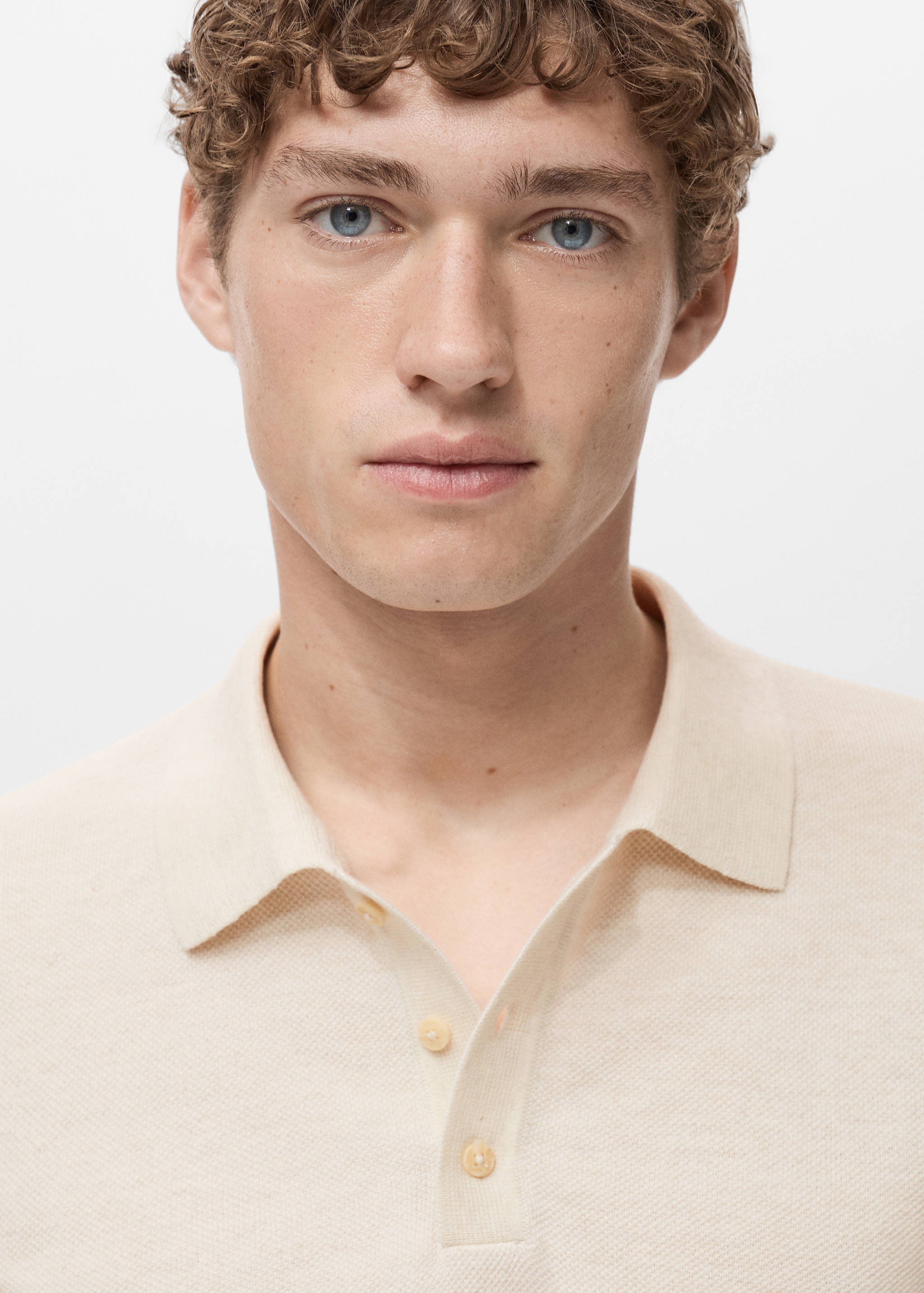 Fine-knit cotton polo shirt - Details of the article 1