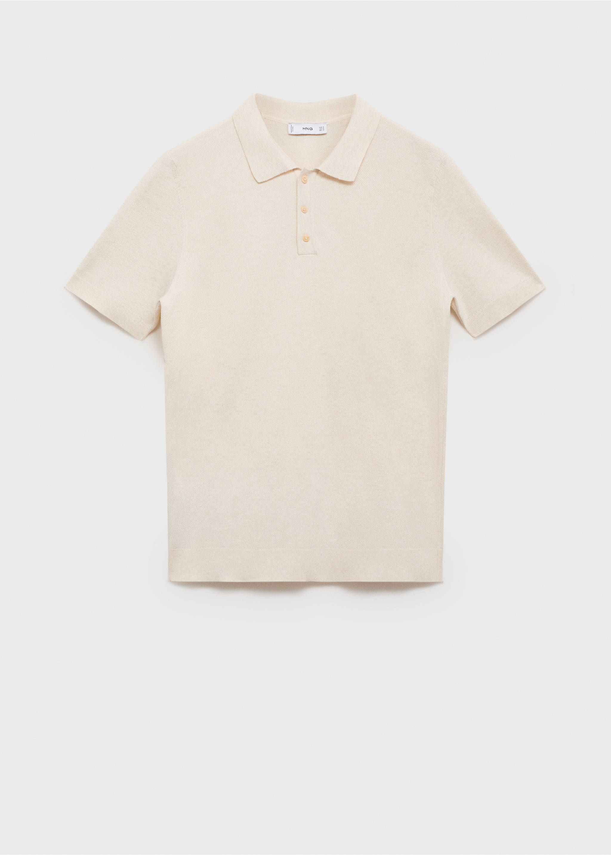 Fine-knit cotton polo shirt - Article without model, Ivory White. Ref: 17031249-00.