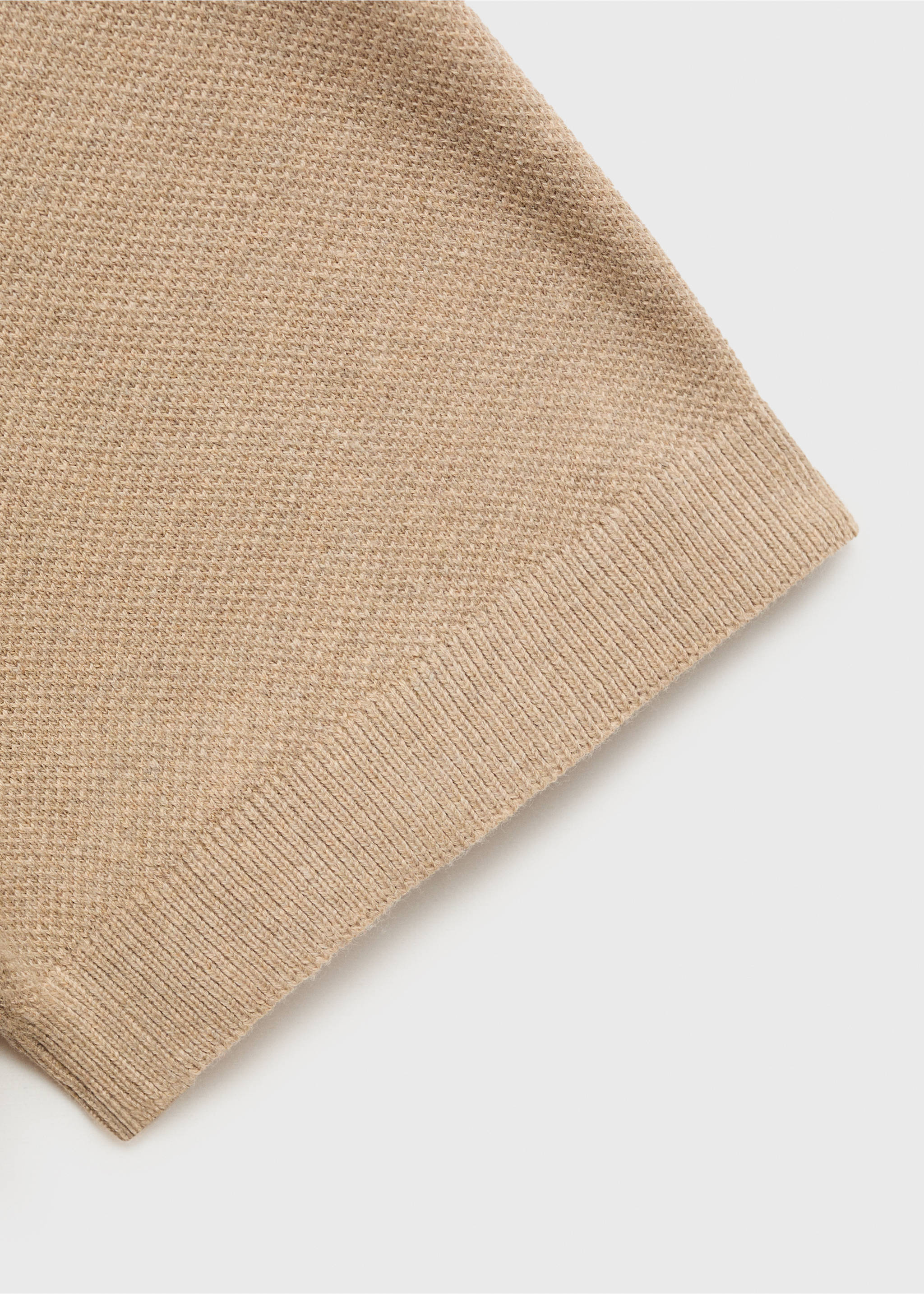 Fine-knit cotton polo shirt - Details of the article 0, Beige. Ref: 17031249-00.