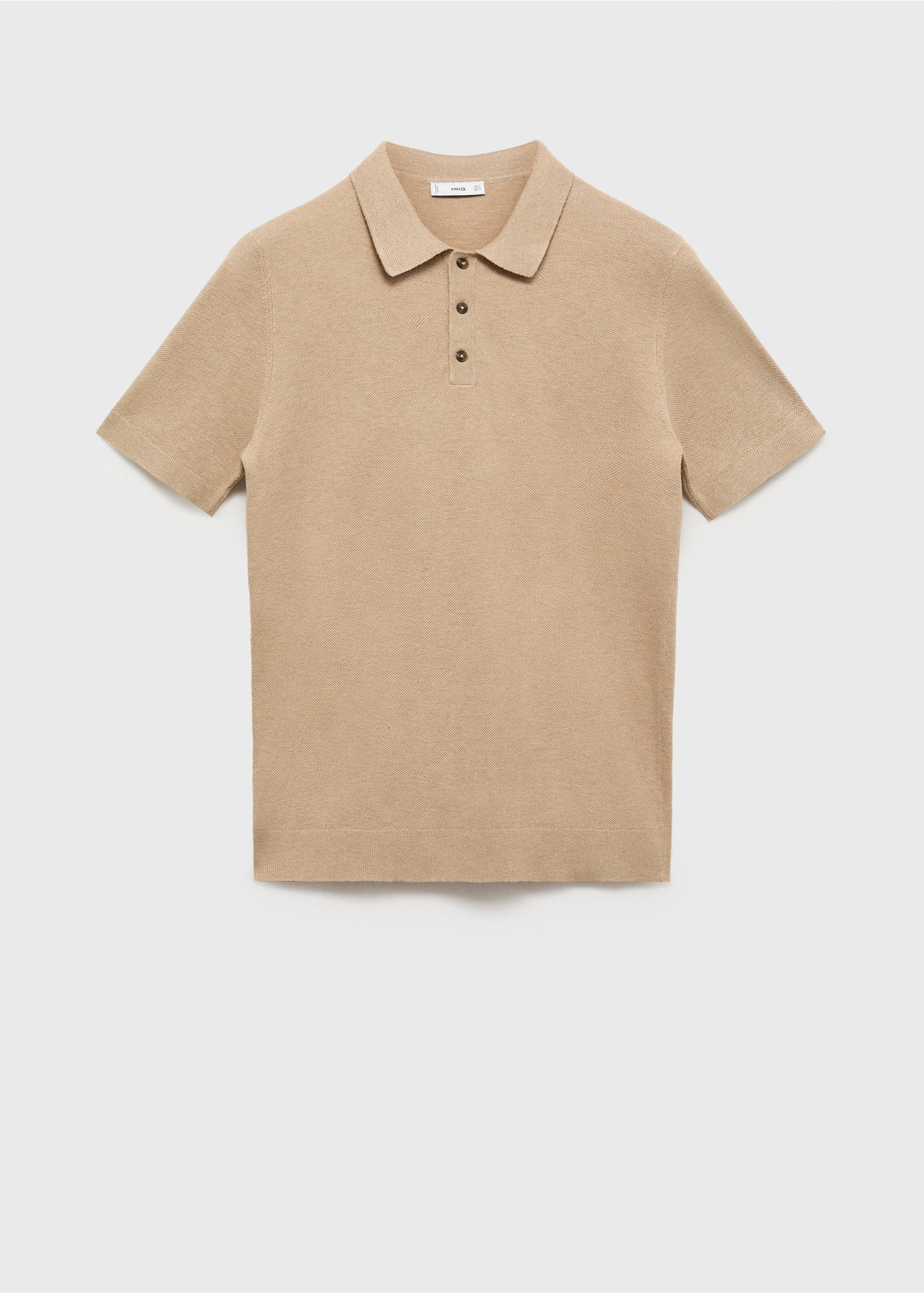 Feinstrick-Poloshirt aus Baumwolle - Artikel ohne Model, Beige. Ref: 17031249-00.