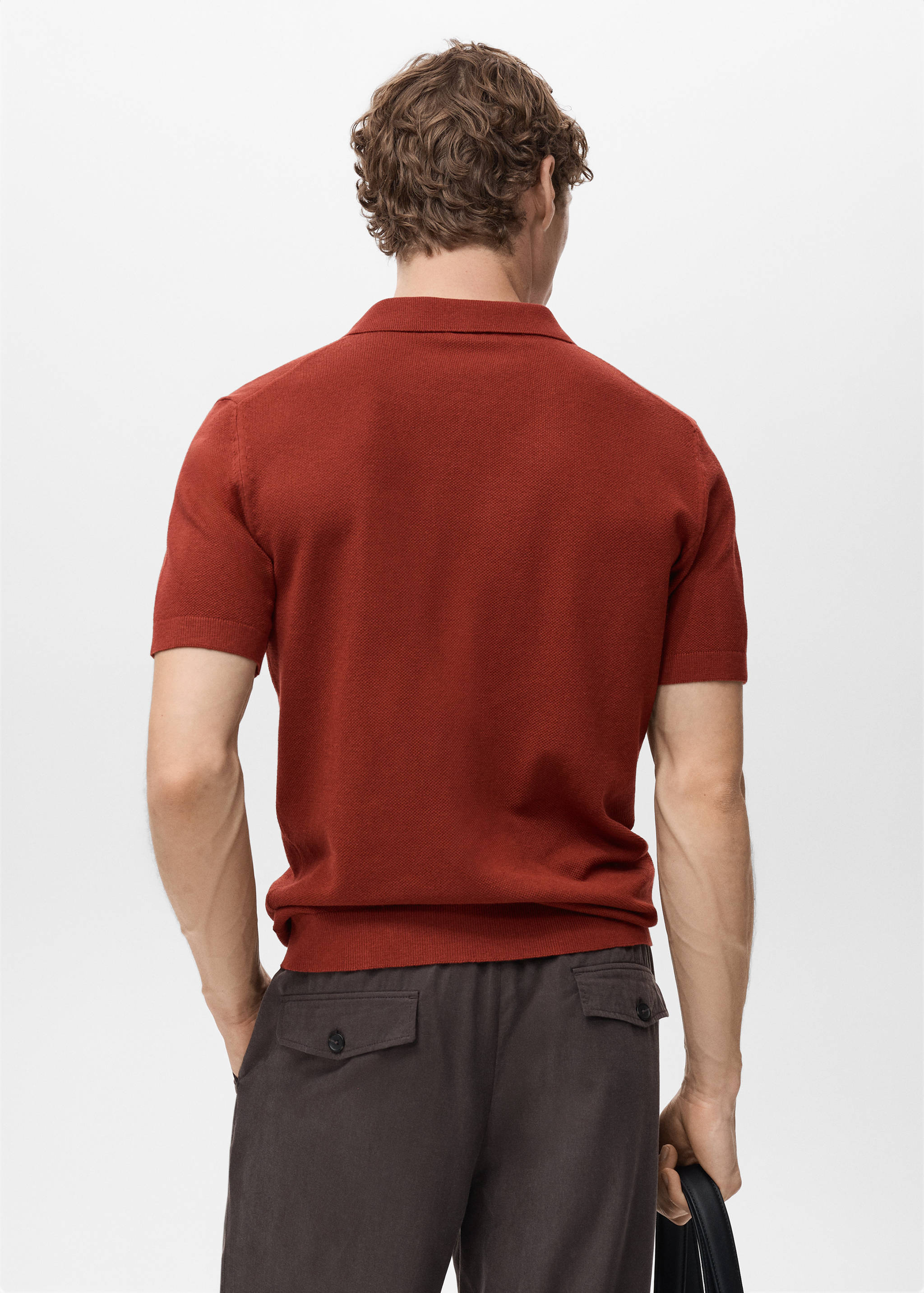 Fine-knit cotton polo shirt - Reverse of the article