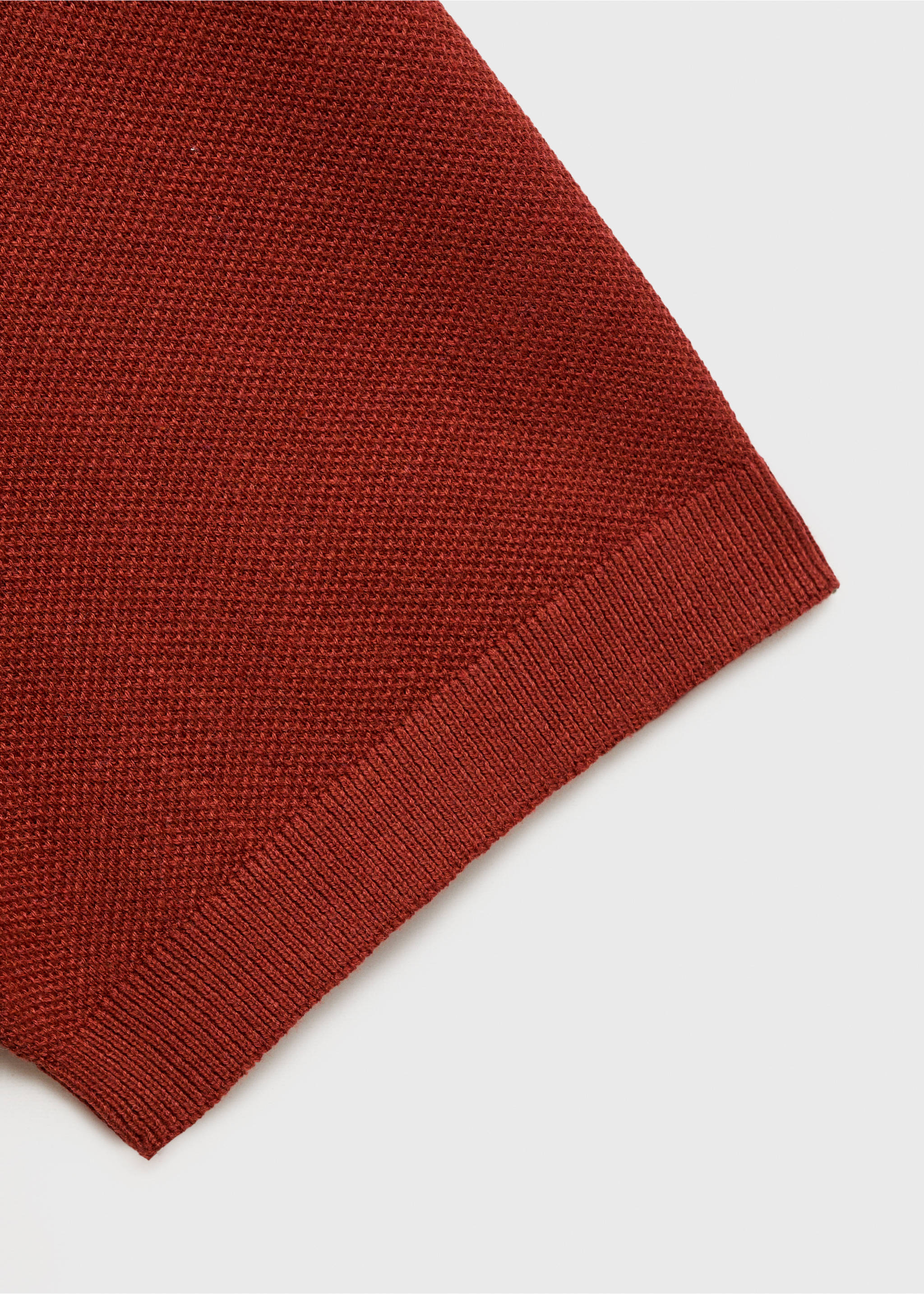 Fine-knit cotton polo shirt - Details of the article 0, Burnt Orange. Ref: 17031249-00.