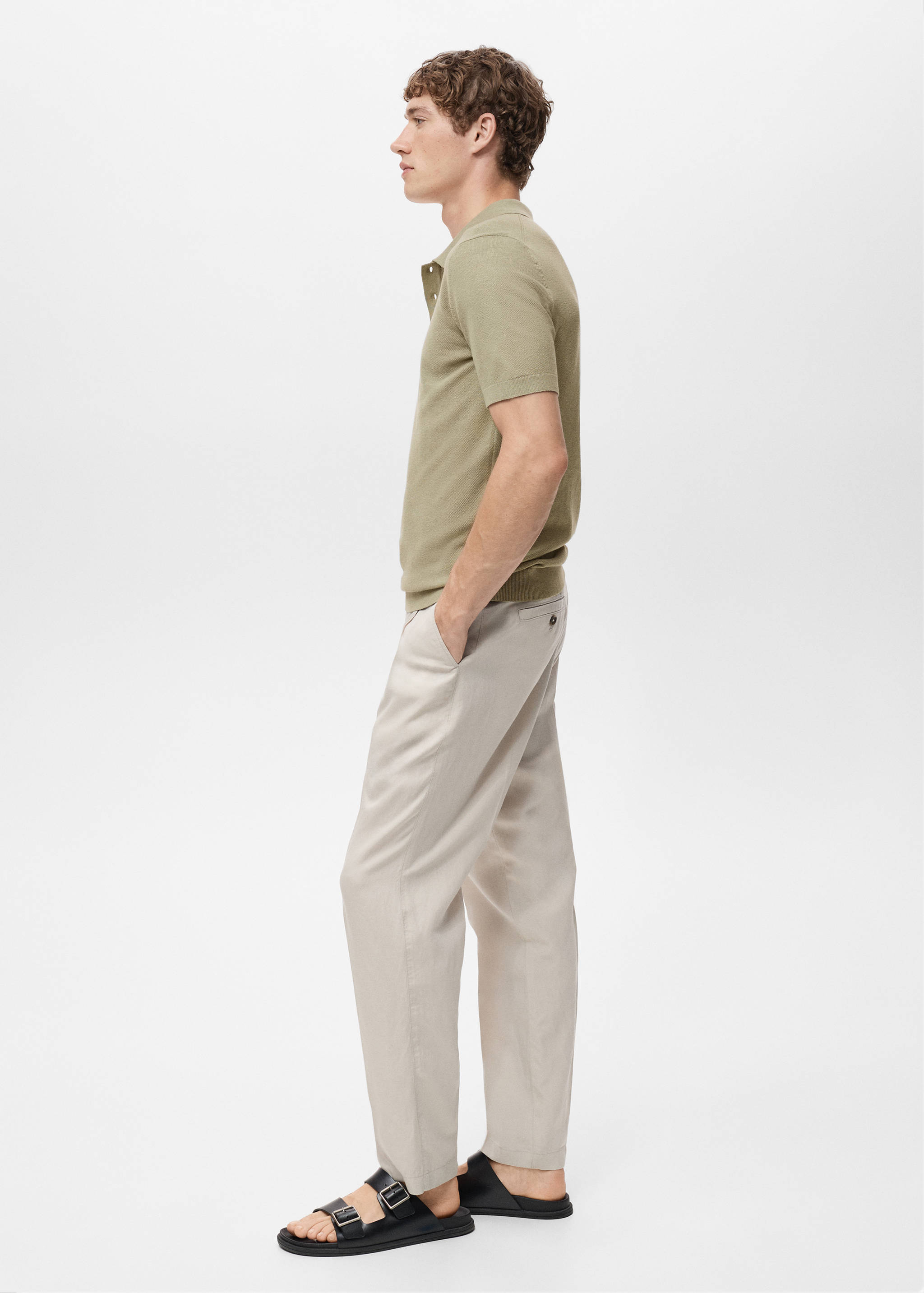 Fine-knit cotton polo shirt - Details of the article 2