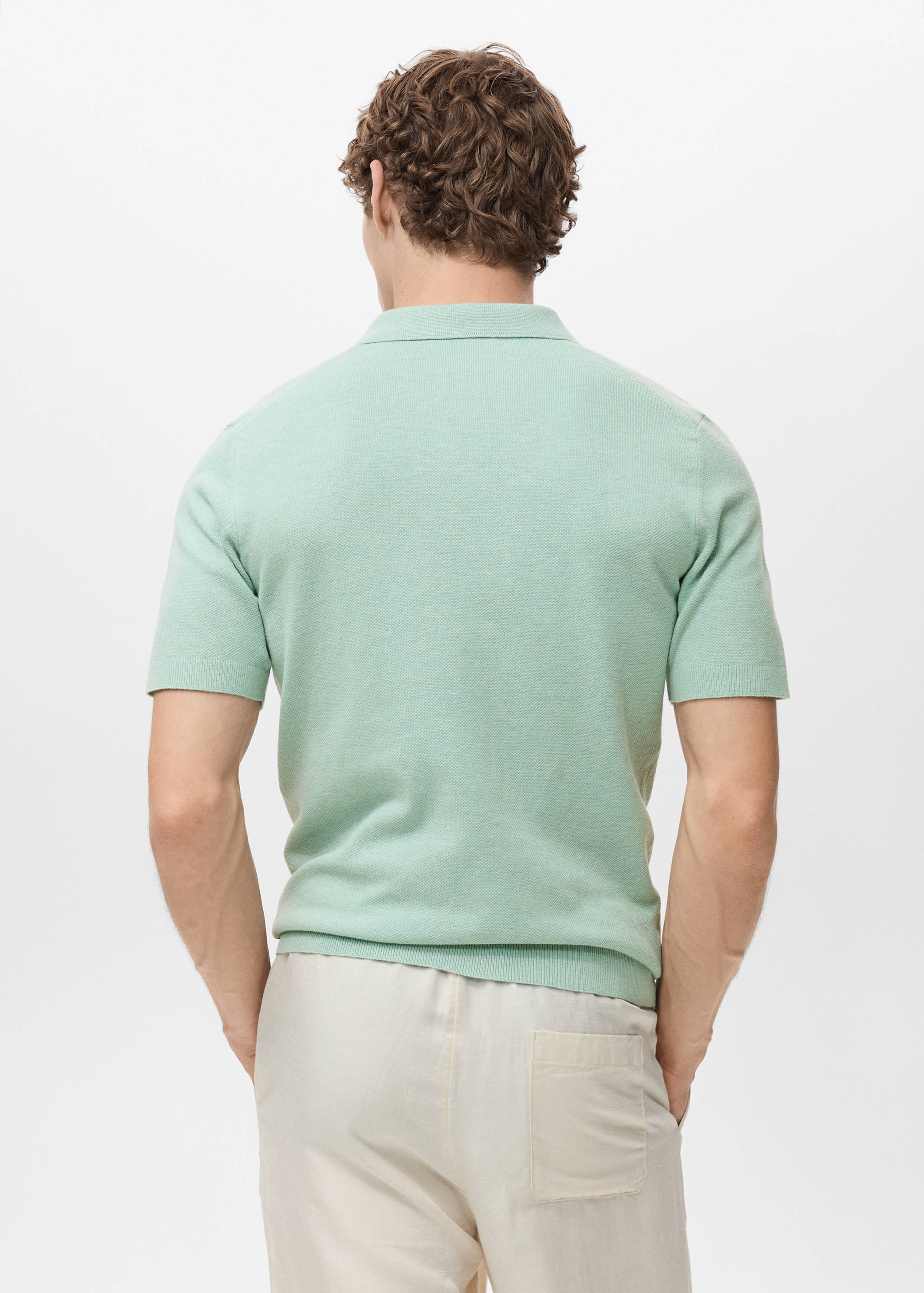 Fine-knit cotton polo shirt - Reverse of the article