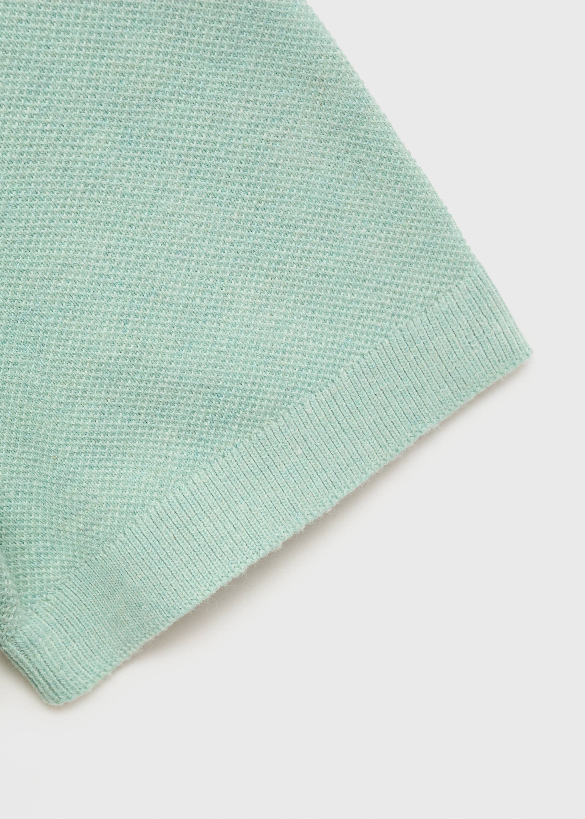 Fine-knit cotton polo shirt - Details of the article 8, Turquoise. Ref: 17031249-00.