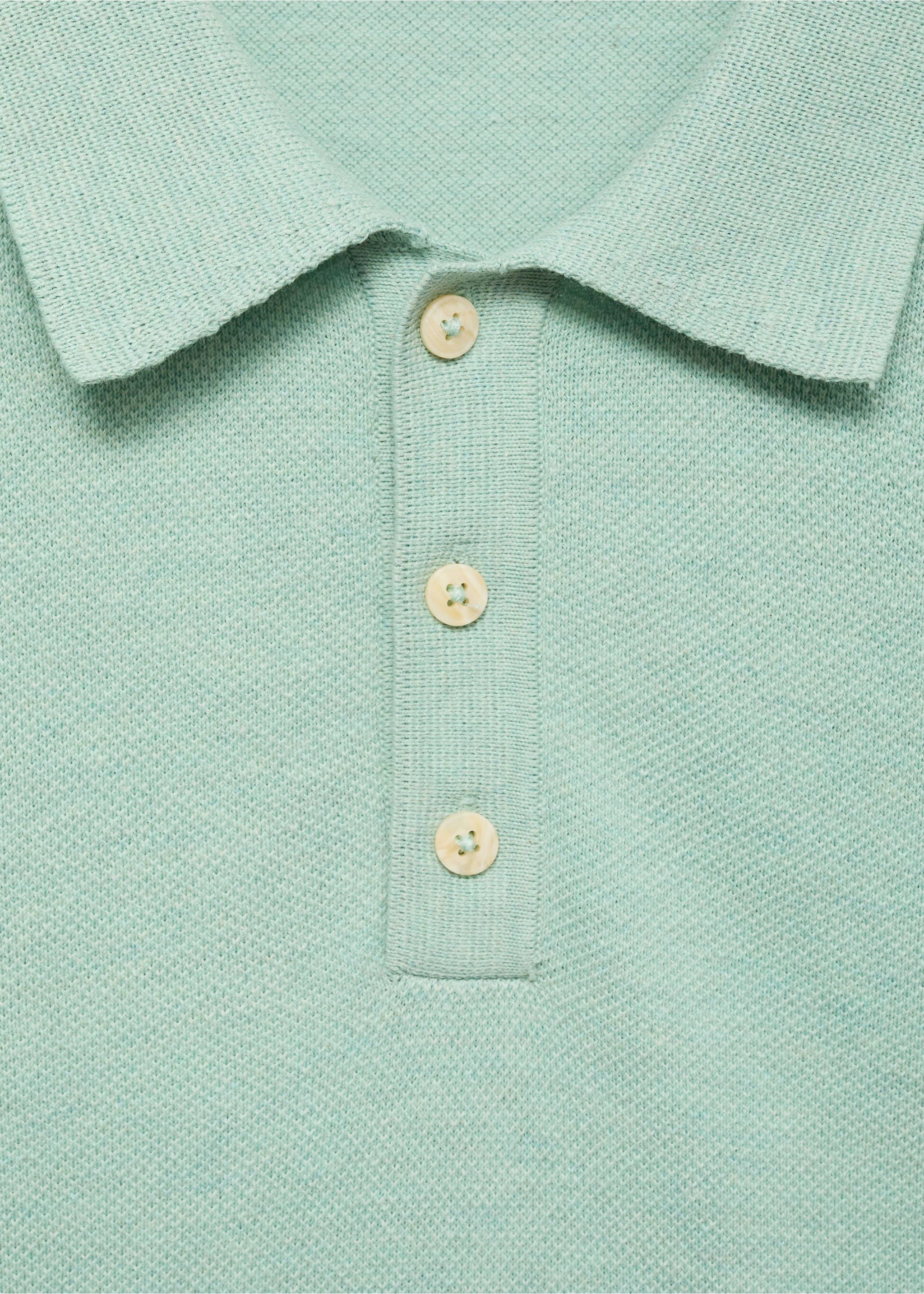 Fine-knit cotton polo shirt - Details of the article 0, Turquoise. Ref: 17031249-00.