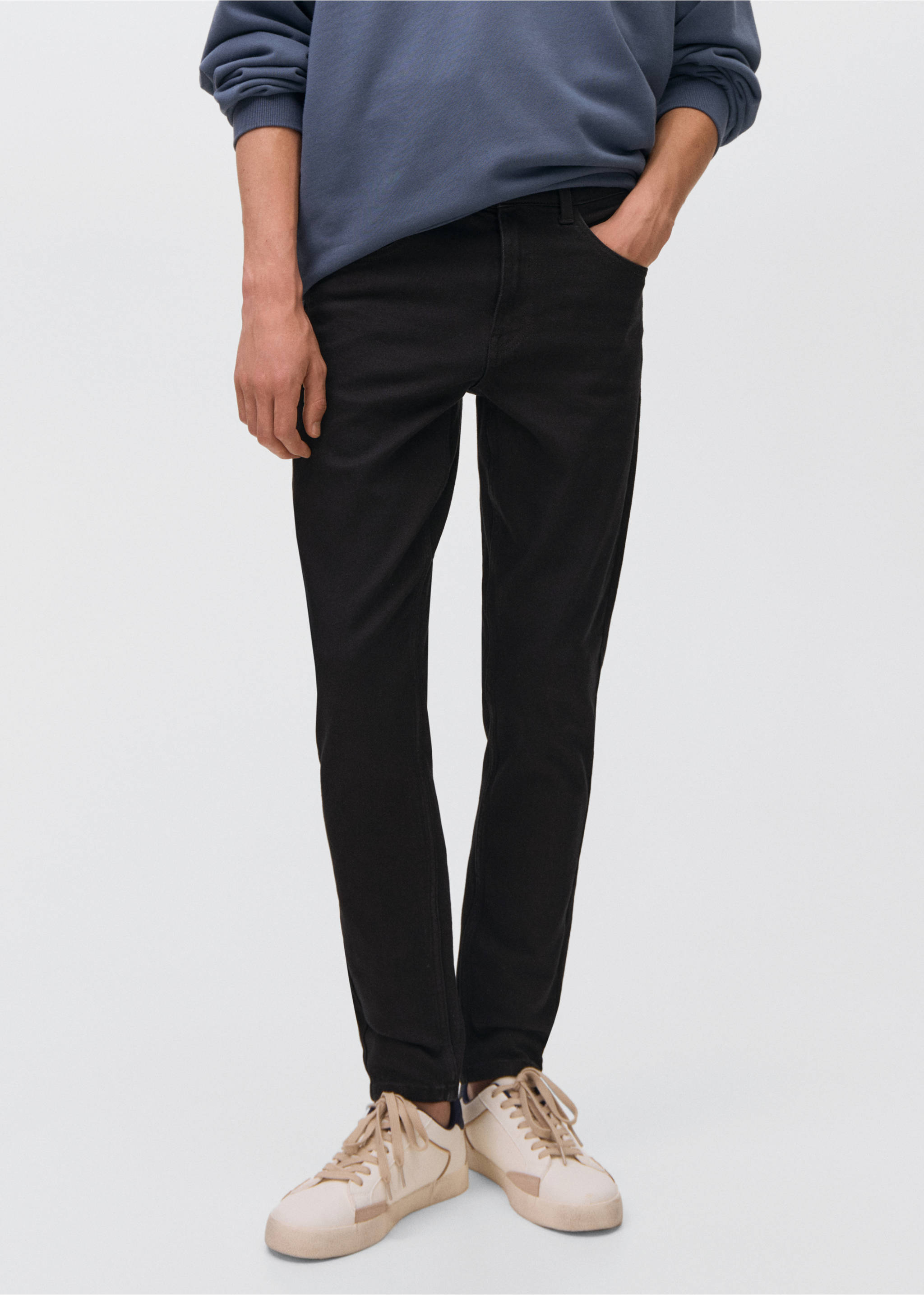 Jeans skinny fit - Bild av mittparti, Black denim. Ref: 17031253-00.