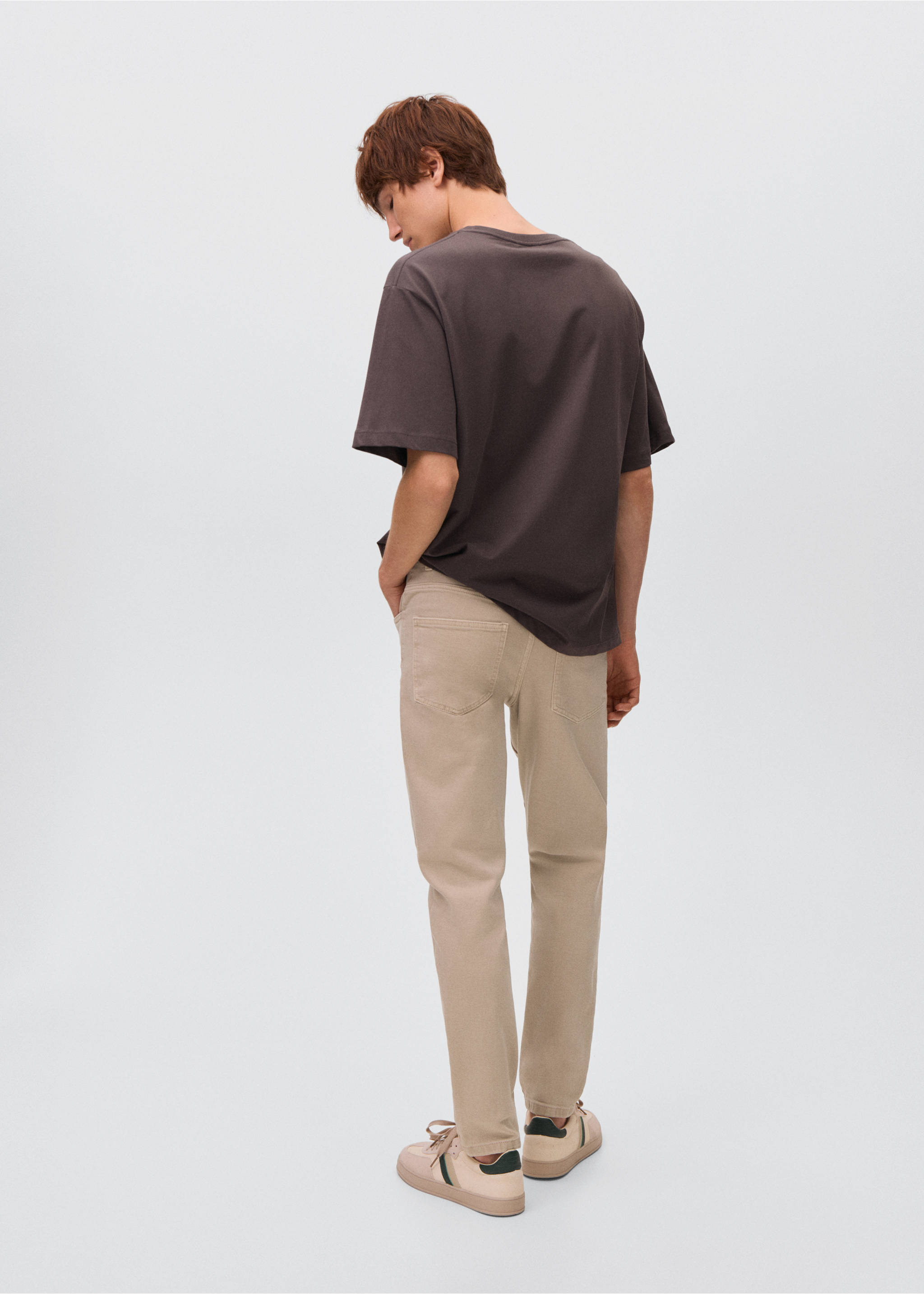 Beige trousers, back view, Beige. Ref: 17031254-00.