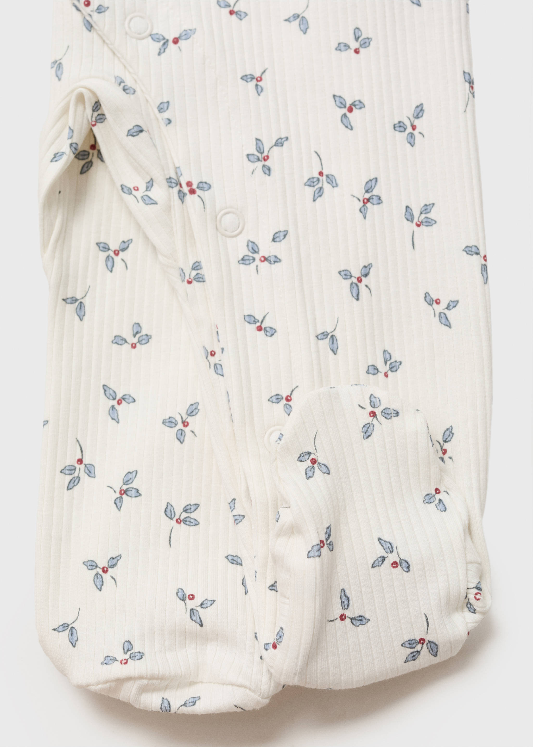 Pyjama à fleurs col bébé - Détail de l'article 0, Blanc cassé. Ref: 17031257-00.