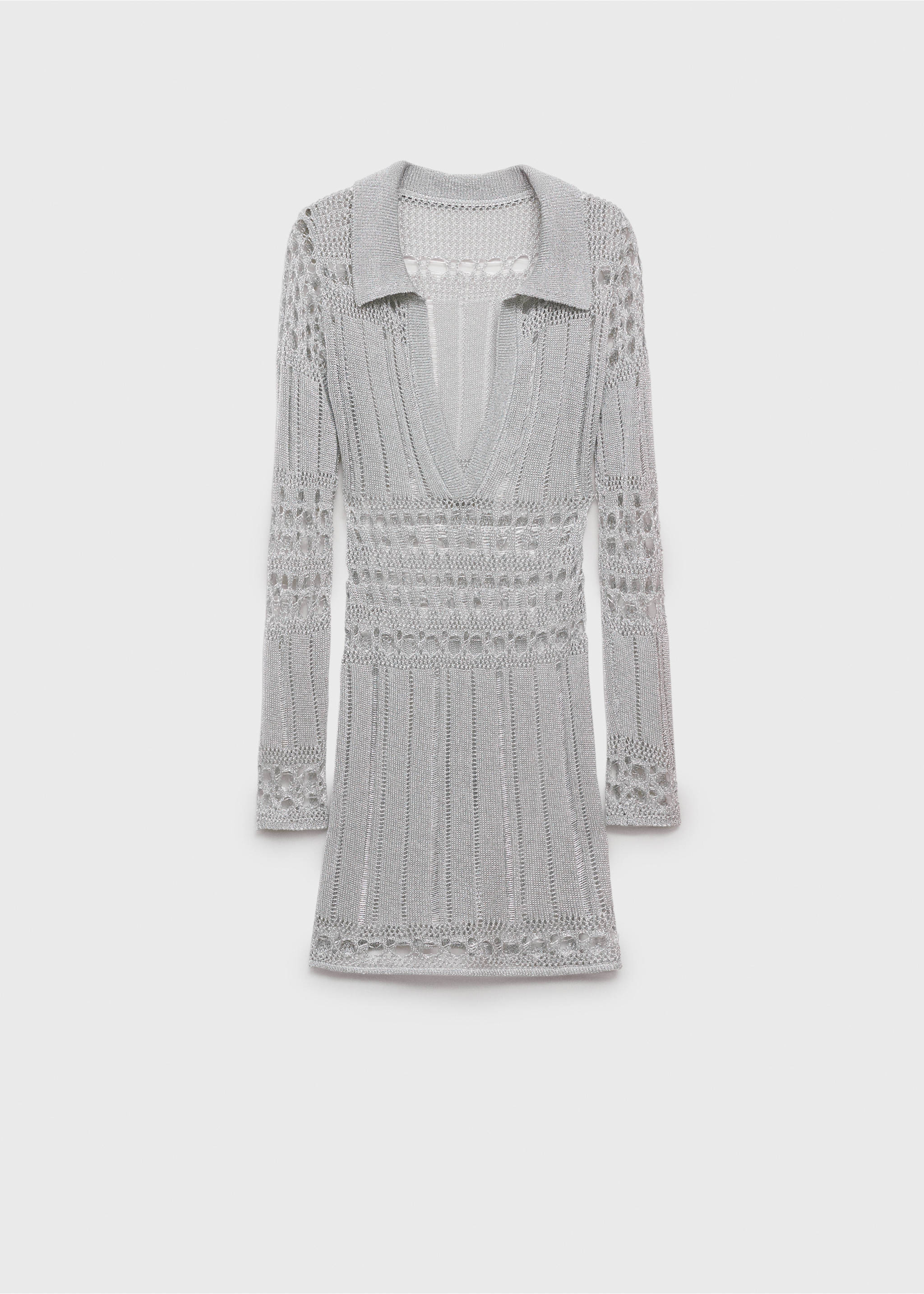 Lurex dress with openwork details - Article without model, Silver. Ref: 17031261-00.