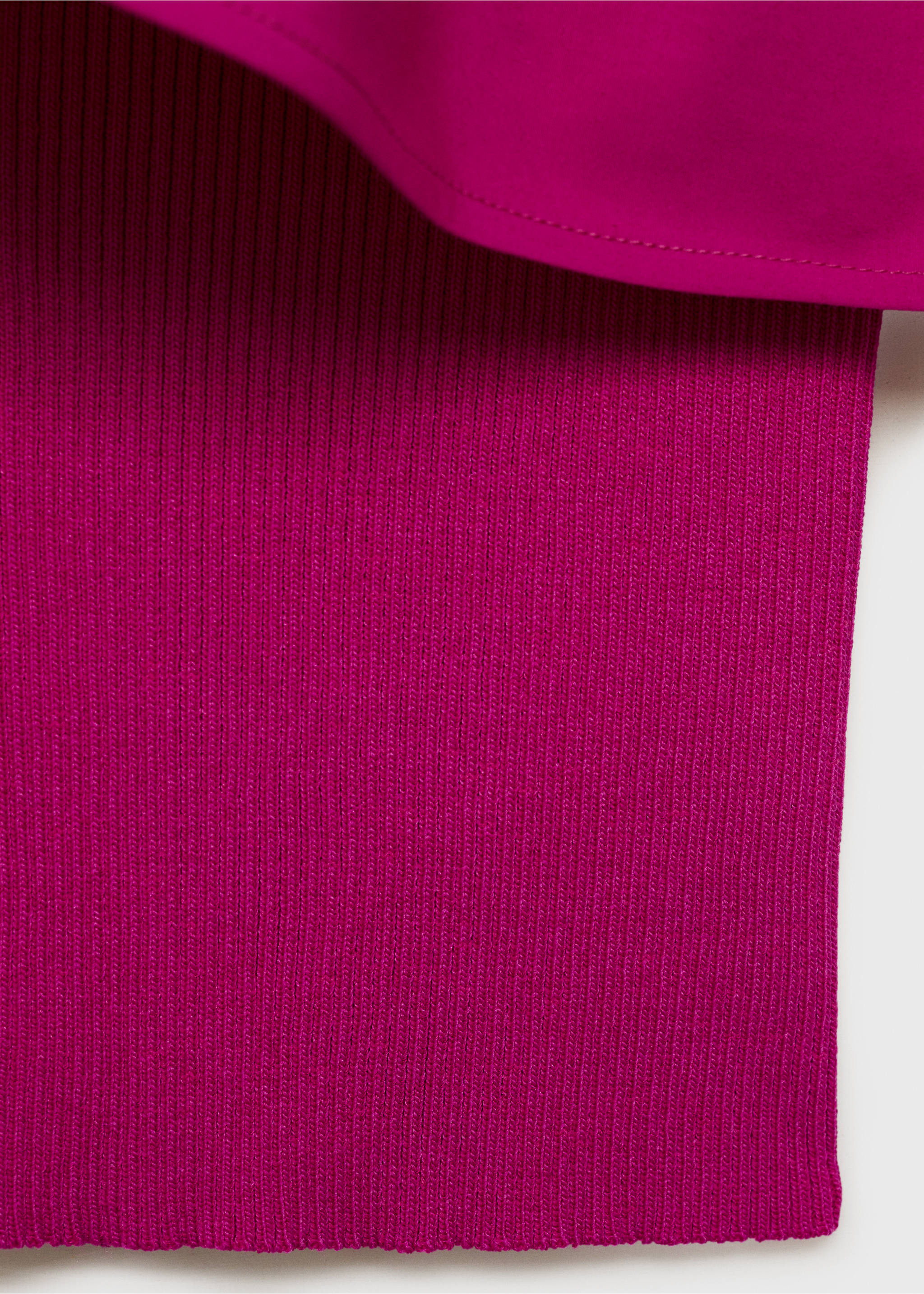 Asymmetrical top in combined fabric - Details of the article 0, Fuchsia. Ref: 17031263-00.