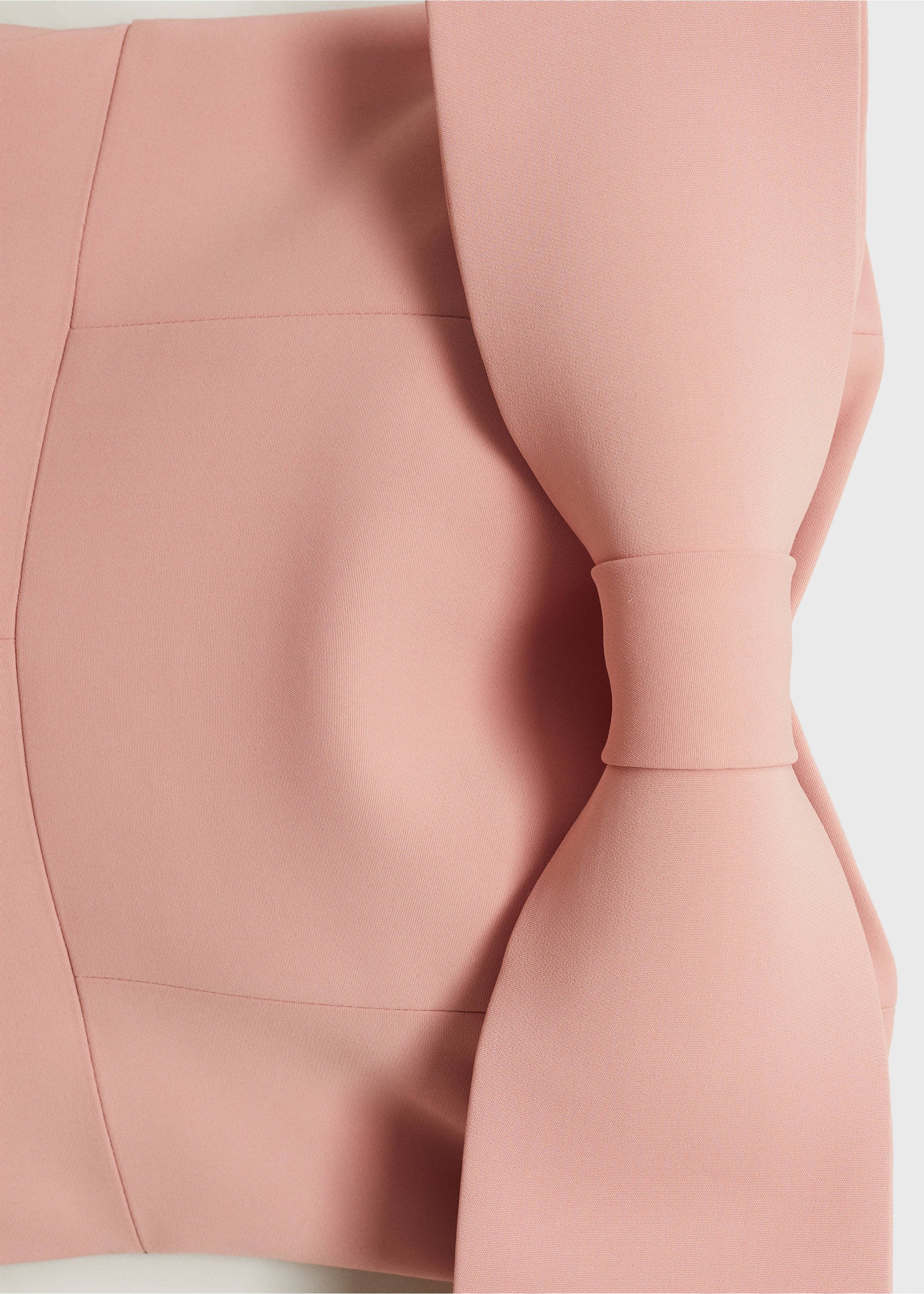 Strapless jumpsuit with bow neckline - Details of the article 0, Pastel Pink. Ref: 17031265-00.
