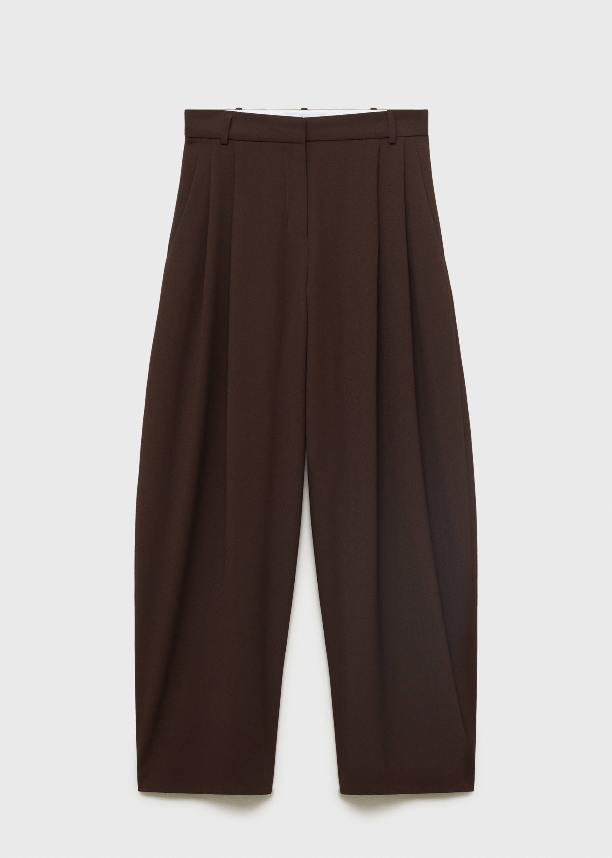 Pleat detail pants - Article without model, Chocolate. Ref: 17031266-00.