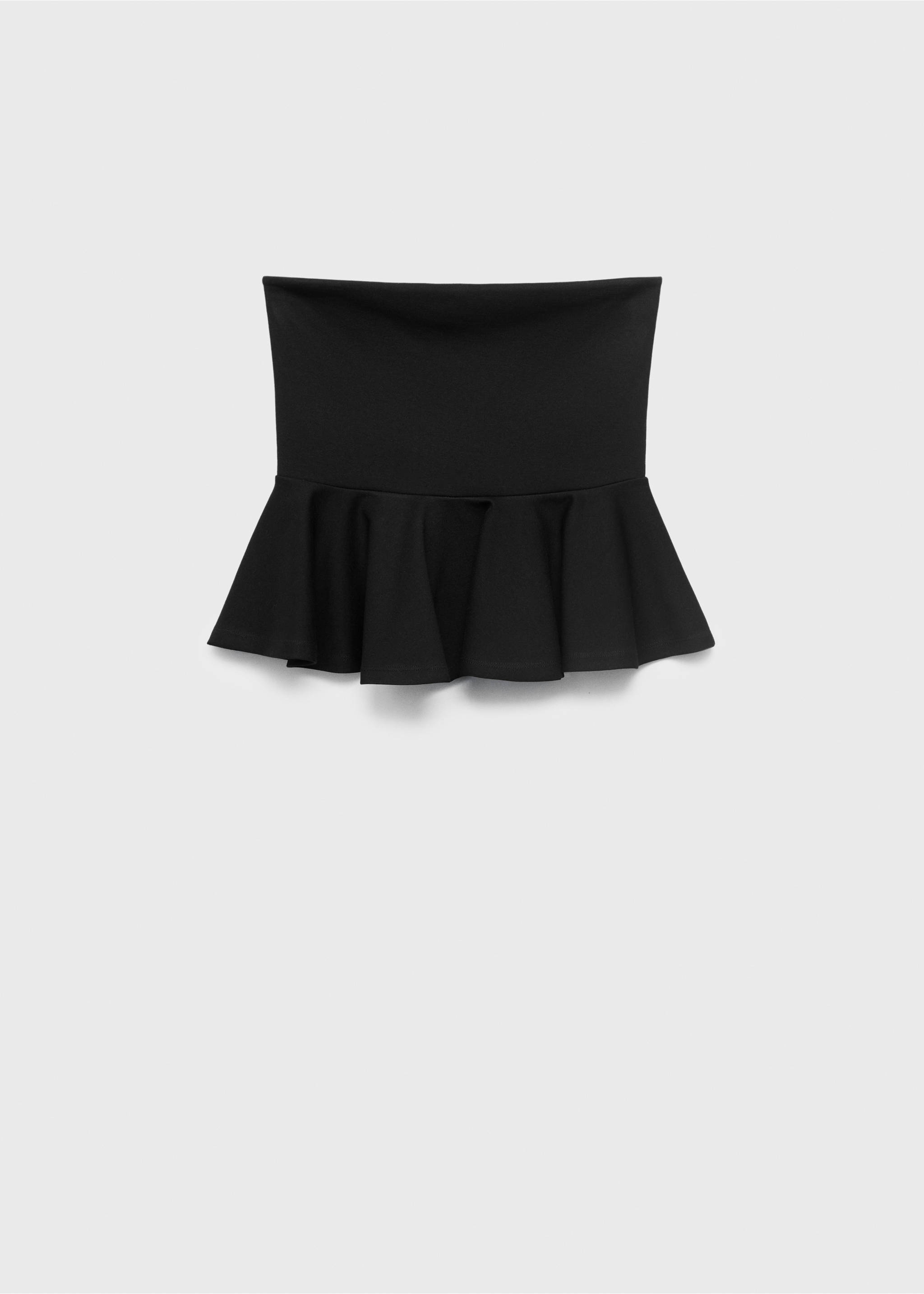 Strapless peplum top - Article without model, Black. Ref: 17031270-00.