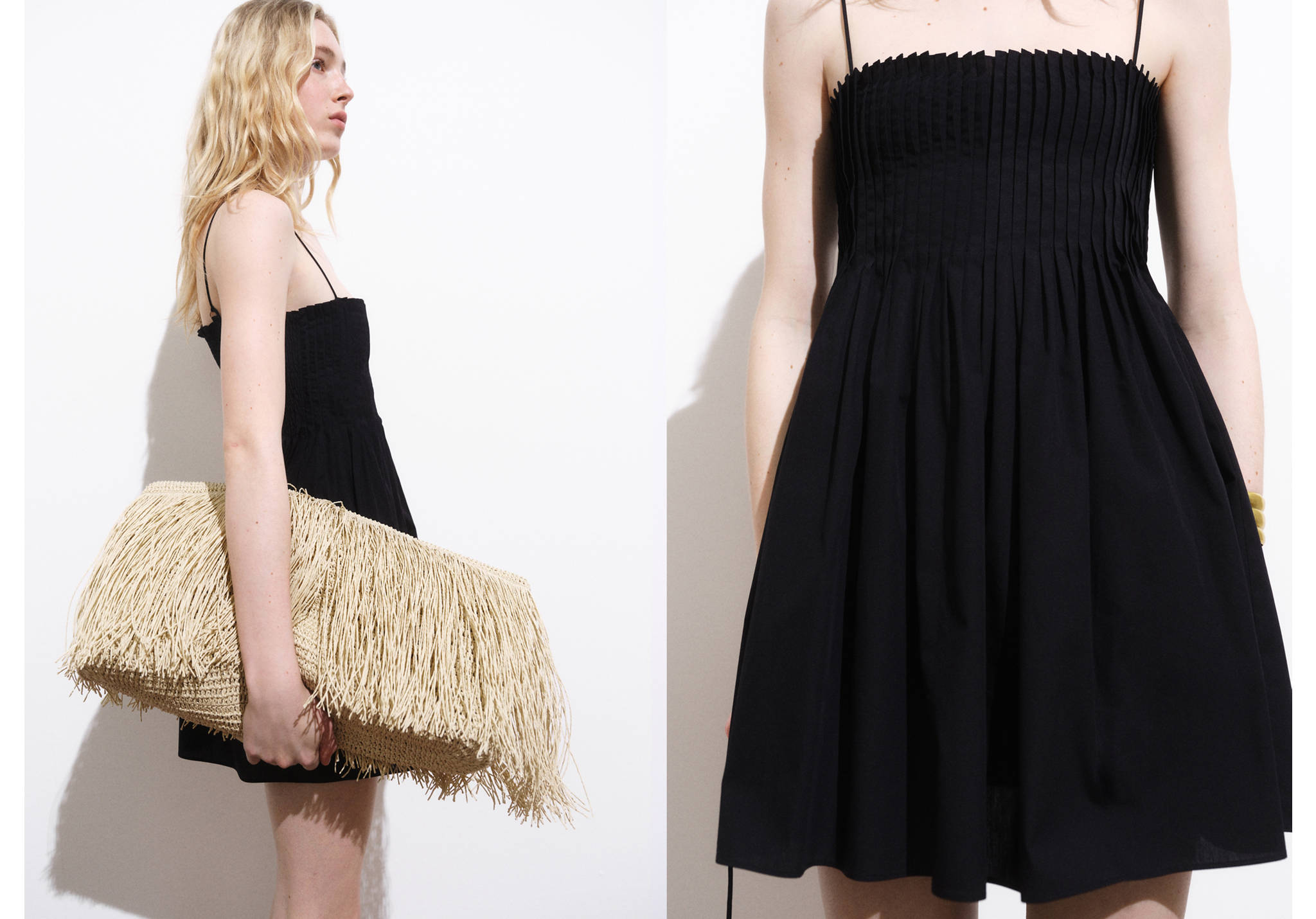 Cotton dress with pleats - Panoramic plane